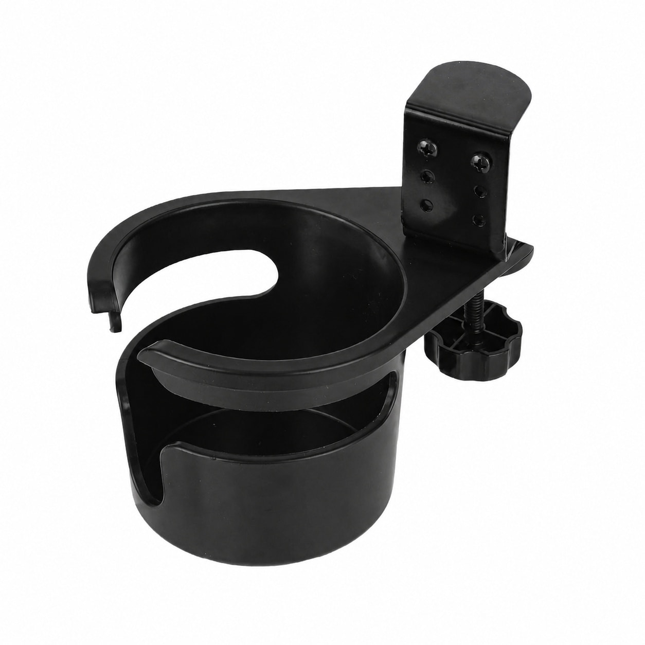 Aoibox  Rotatable Desk Cup Holder Clamp with Anti Slip Clip for Tables Holds Cups Cans Bottles up to 3 5 in Wide