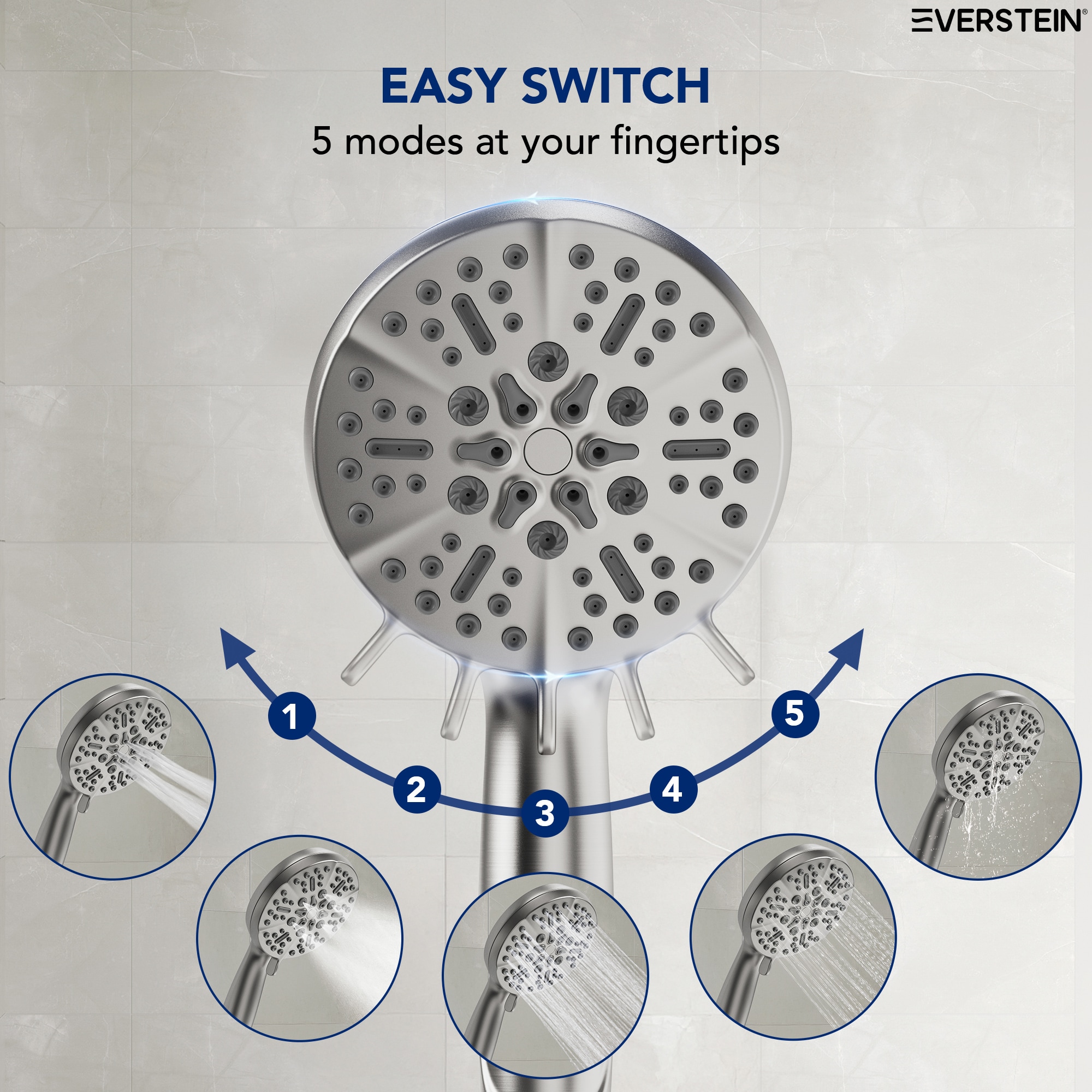 EVERSTEIN Q-825-OTOP Fixed-Showerhead - View #3