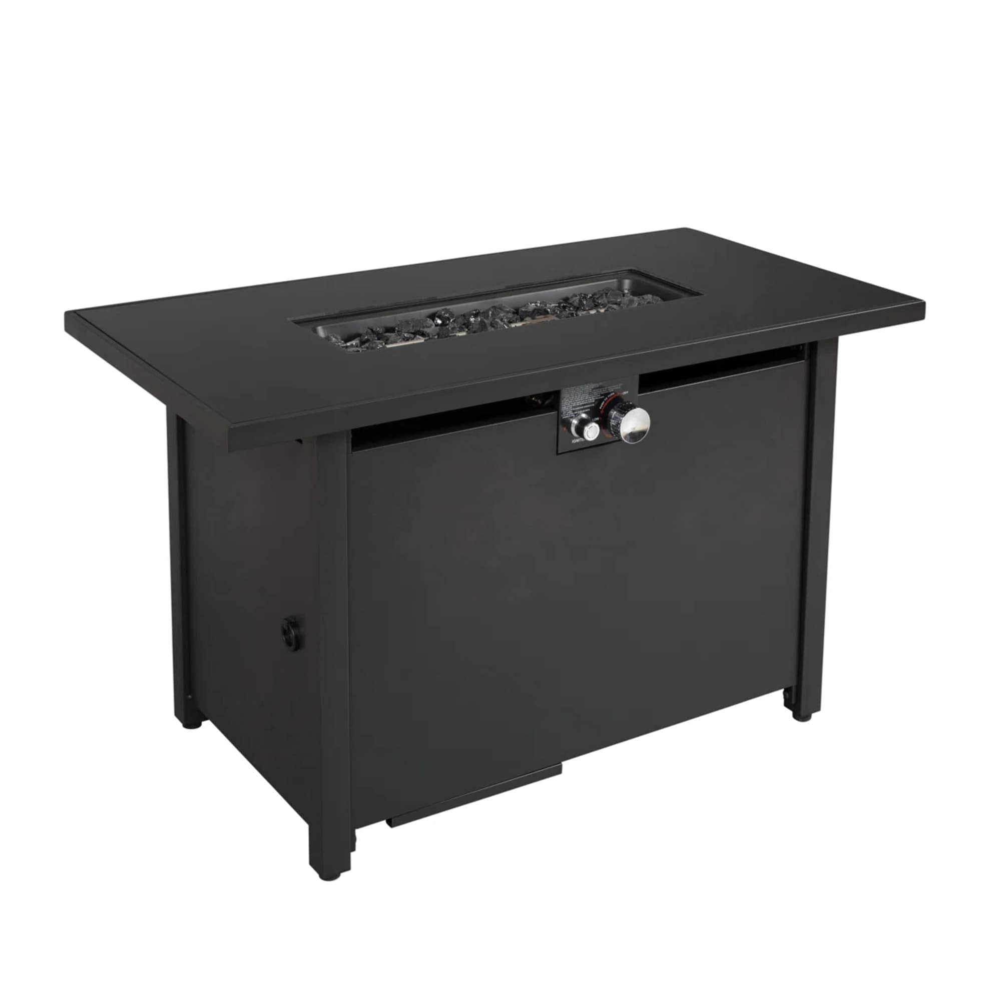 Damerin - 50000 -BTU Black Steel Liquid propane Outdoor Fireplace