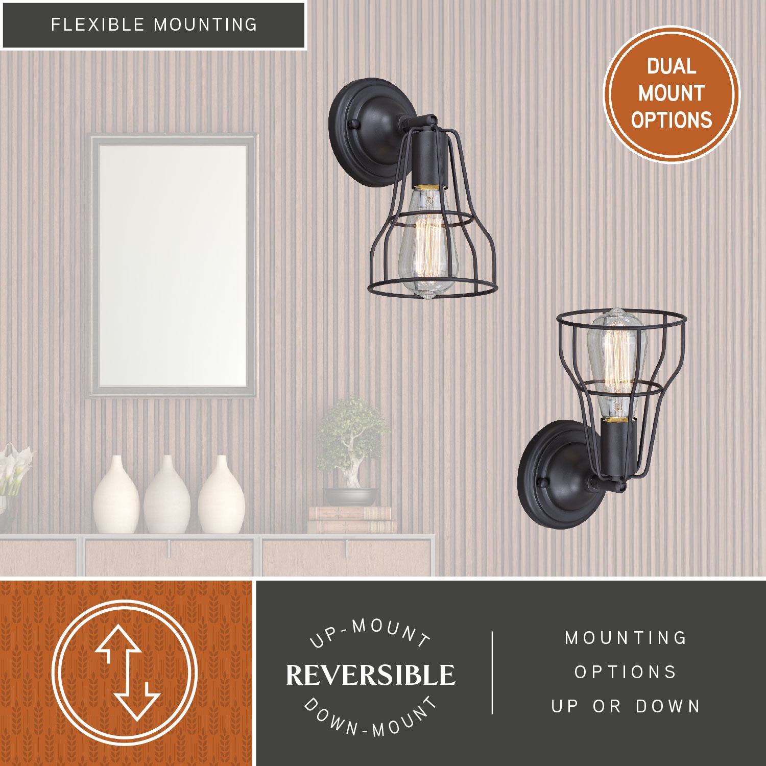 Clybourn Industrial Cage 1-Light Vanity in Oil Rubbed Bronze