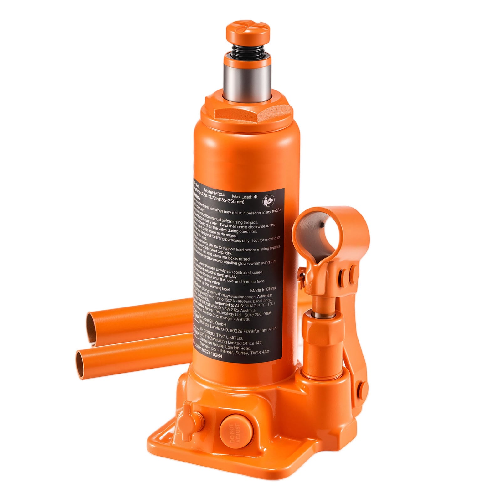 VEVOR Hydraulic Bottle Jack 4 Ton (8818.4 lbs) Capacity 7.3-13.8 Inch Lifting Range Heavy Duty Welded Bottle Jack for Car SUV Pickup Auto Repair House Lift and Agricultural Equipment Orange
