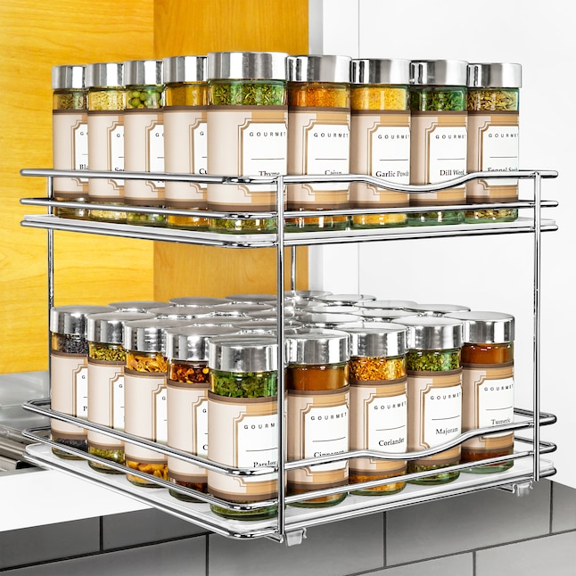 Lynk Professional 10.3-in W x 8.5-in H 2-Tier Cabinet-mount Metal Pull-out  Spice Rack in the Cabinet Organizers department at