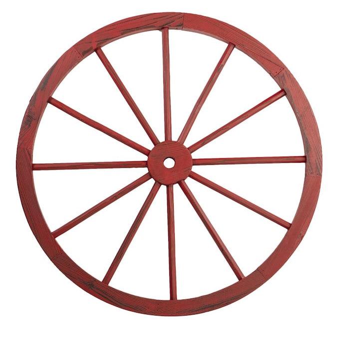 Sun Ray 32 In Wooden Wagon Wheel 2 Pk, Vintage Garden Cart Wheels