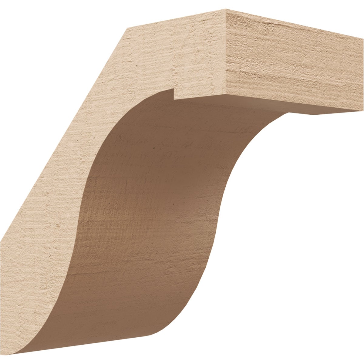 Ekena Millwork BRCUR05X08X08DELRCPR 5-in x 8-in x 8-in Primed Urethane Del Monte Rough Cedar TimberThane Knee Brace