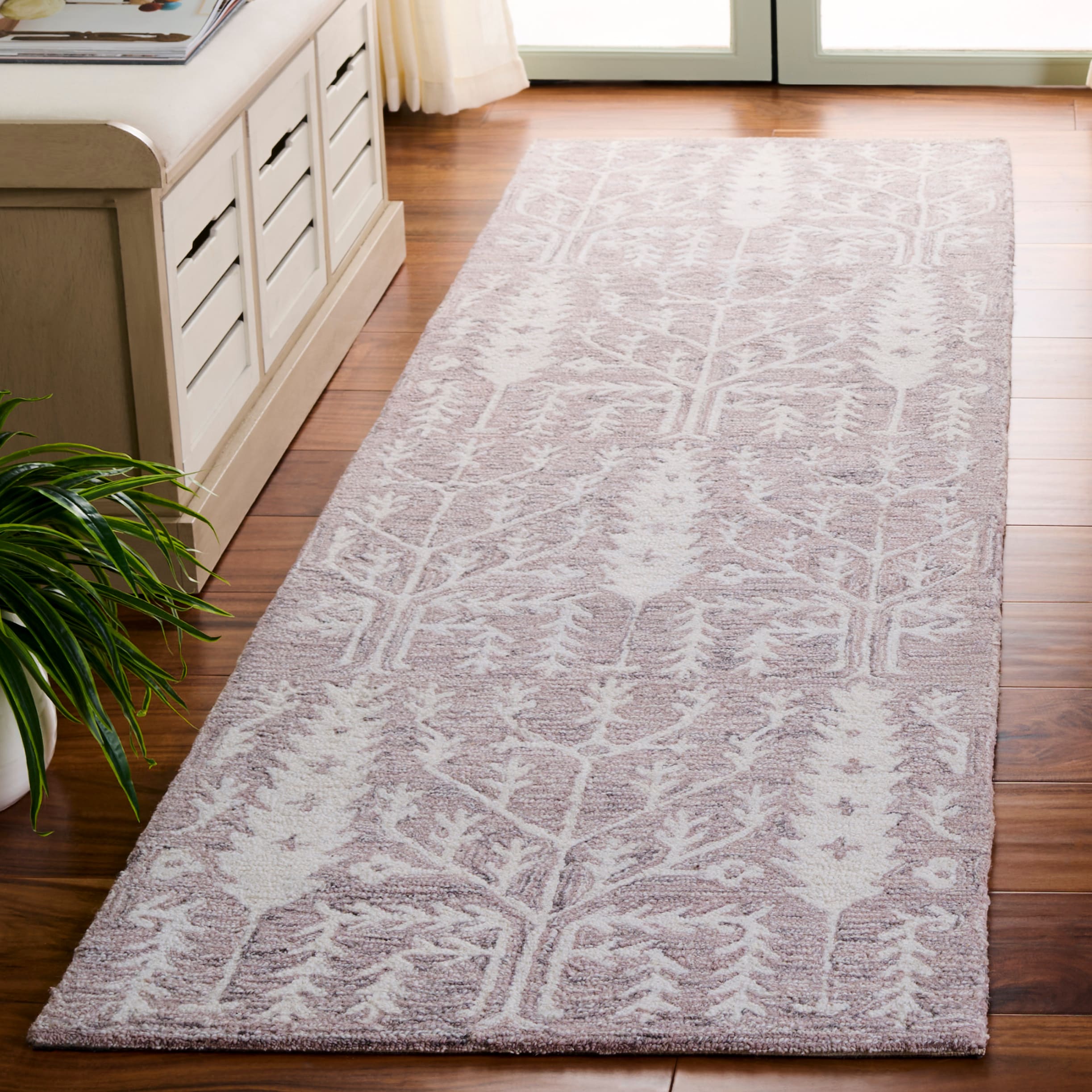  Jardin 852 Purple/Ivory Transitional 2Ft-3In x 8Ft Runner Rug