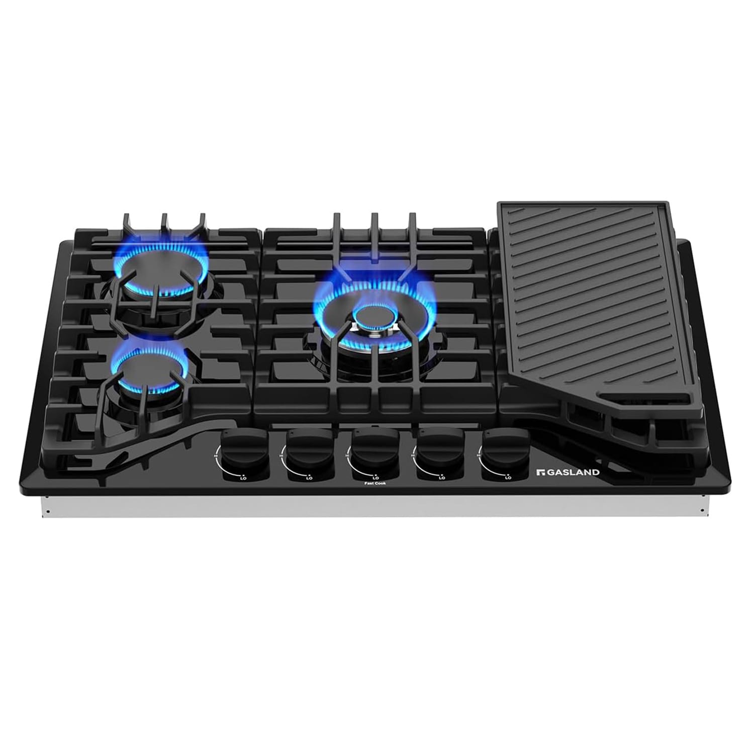 GASLAND PRO GH3305EF 30-in 5 burners Black Gas Cooktop (Griddle Included)