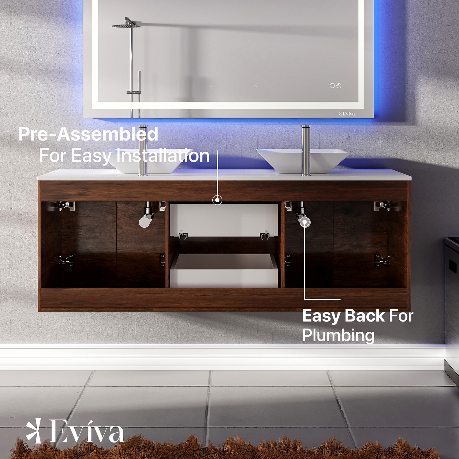 Eviva EVVN401-60RSWD Bath-Vanity-Combo - View #6