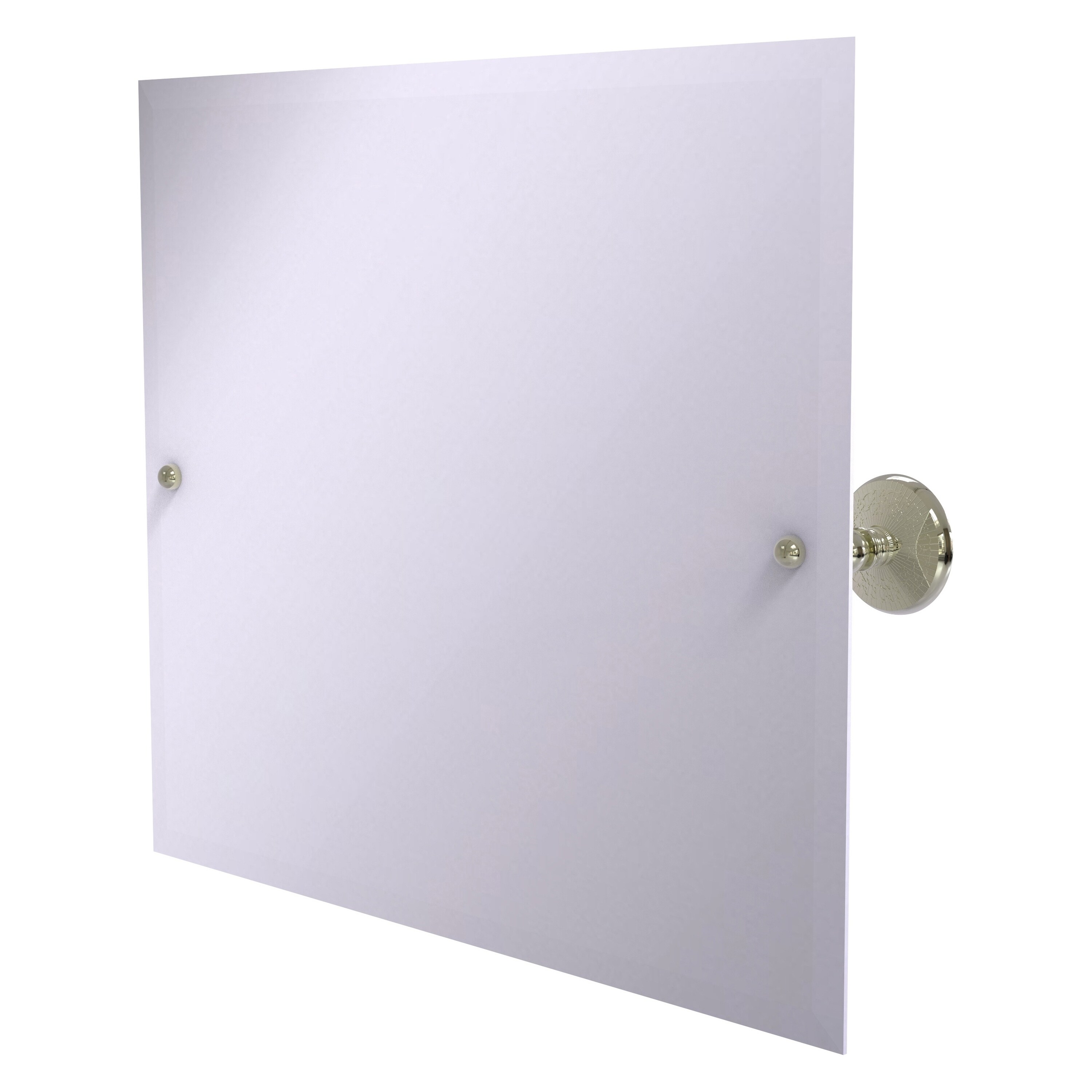Allied Brass PMC-93-PNI Prestige Monte Carlo 26-Inches x 21-Inches Beveled Frameless Rectangle Tilting Bathroom Vanity Mirror ( Polished Nickel )