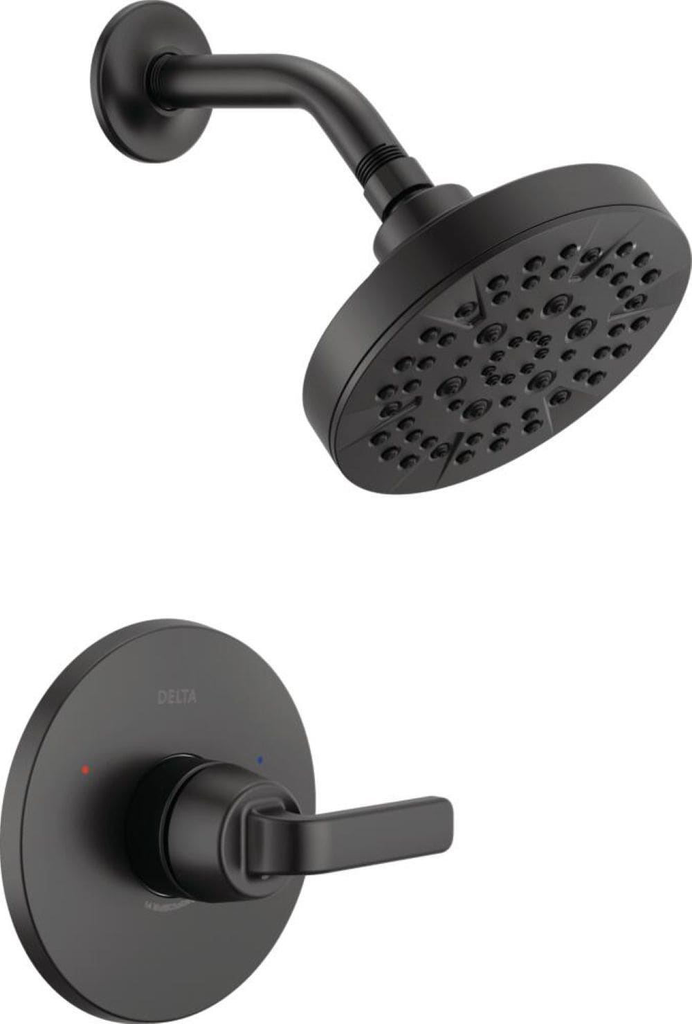 Delta Lineax Matte Black 1-handle Multi-function 6-in Round Shower ...