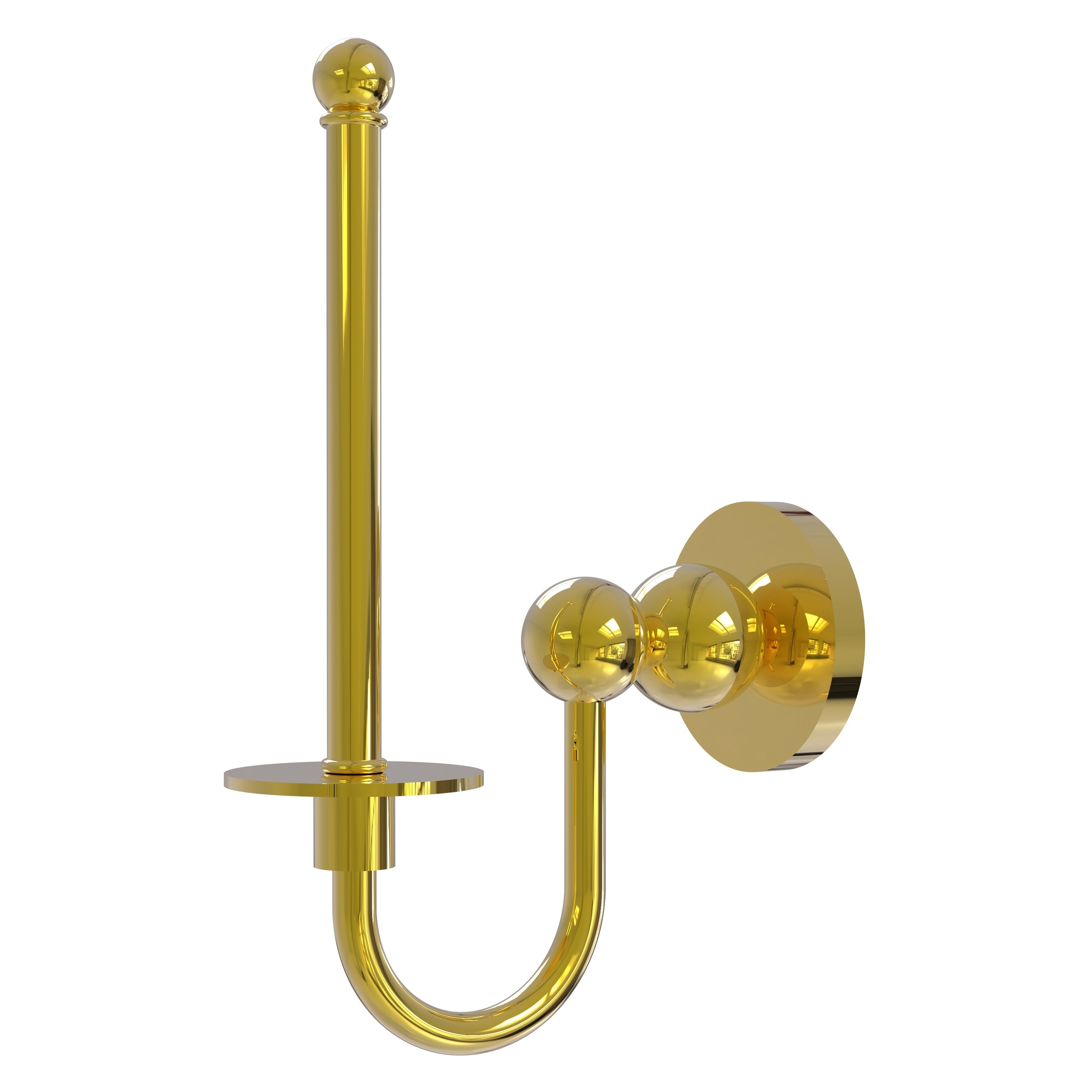 Allied Brass BL-24U-PB Bolero Polished Brass Wall mount Single post Toilet Paper Holder 1 -Rolls