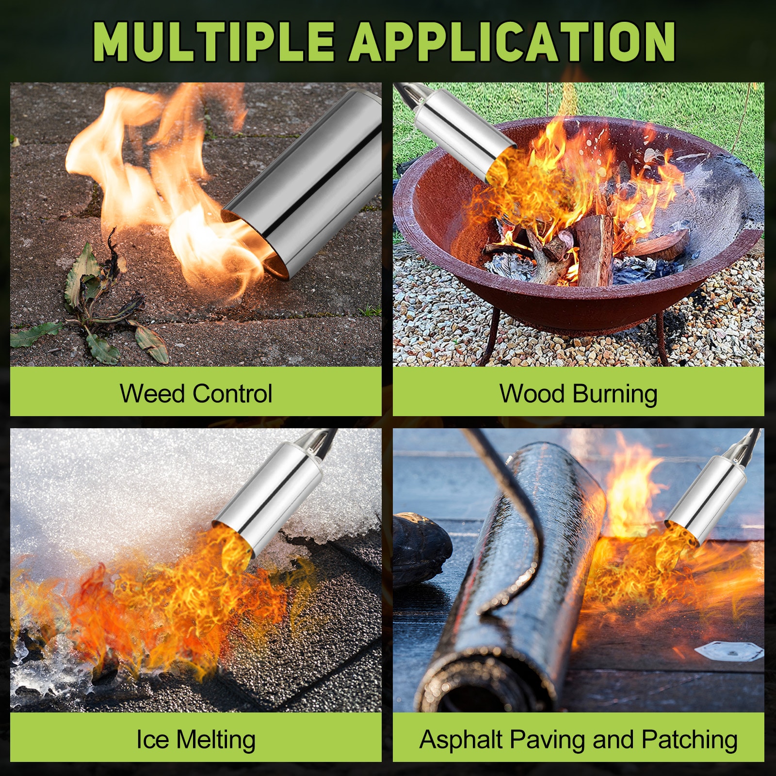 Unique Bargains Propane Torch Weed Burner with 10-Foot Hose