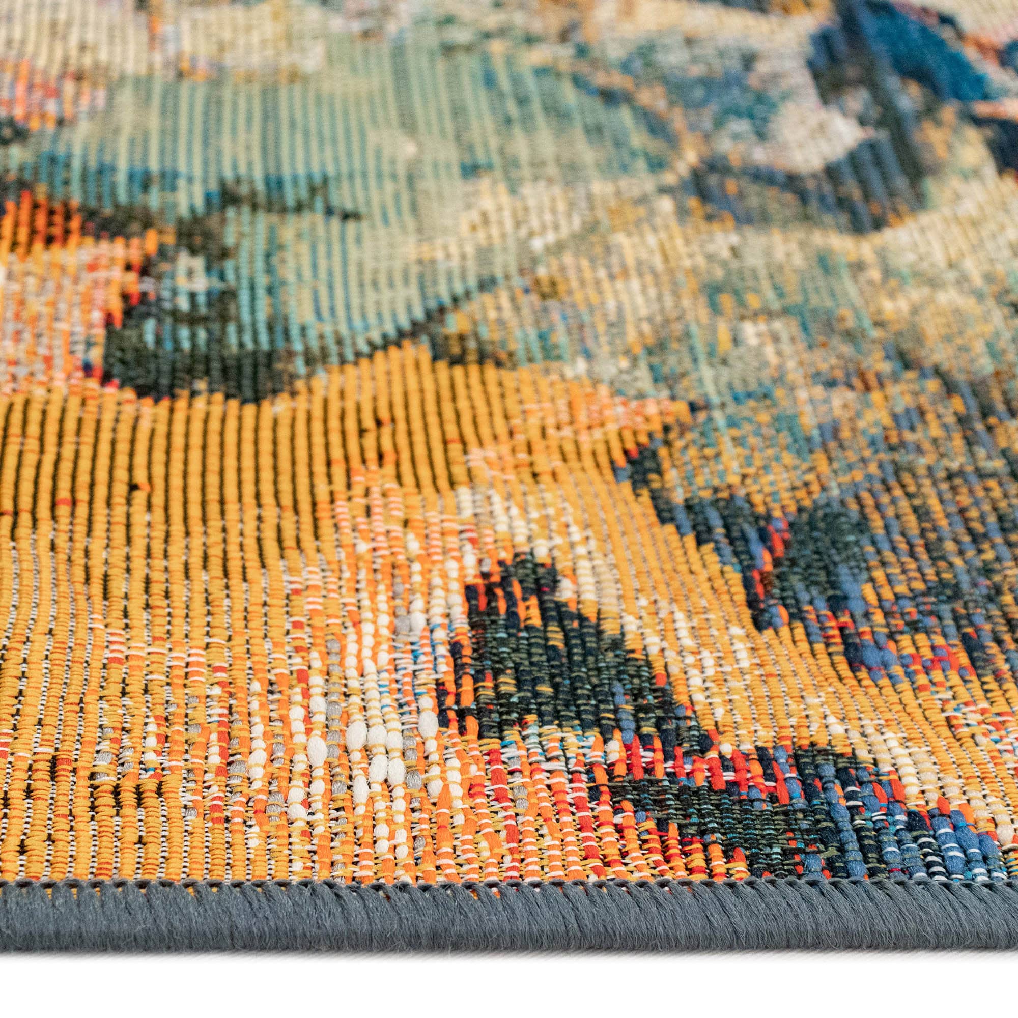 Fall Leaves Multi-Color Synthetic Rectangular Indoor/Outdoor Rug