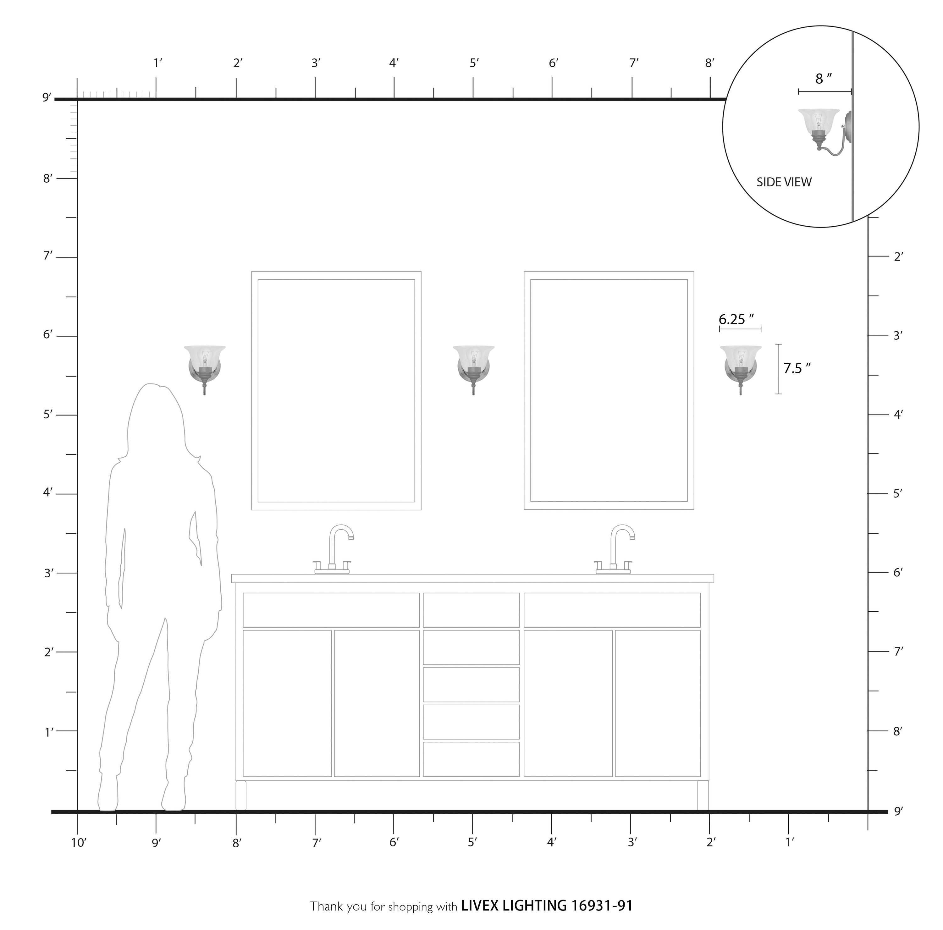 Brushed Nickel Clear Glass 1-Light Vanity Sconce