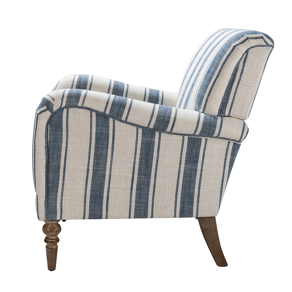 14 Karat Home Contemporary Navy Blue Accent Armchair with Linen Fabric ...