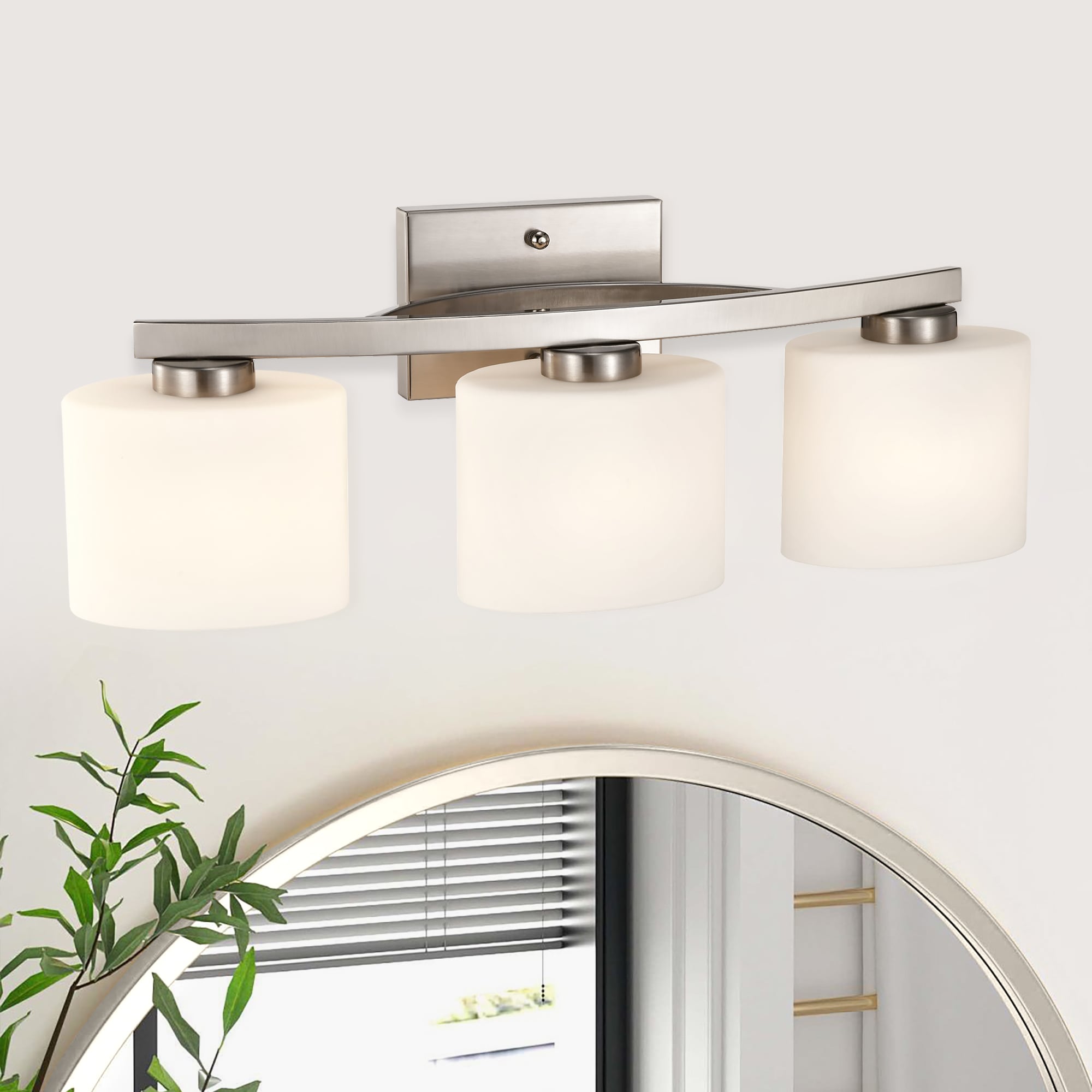 Edvivi EW3931BN 22-in 3 -Light Brushed Nickel Modern/contemporary Vanity light