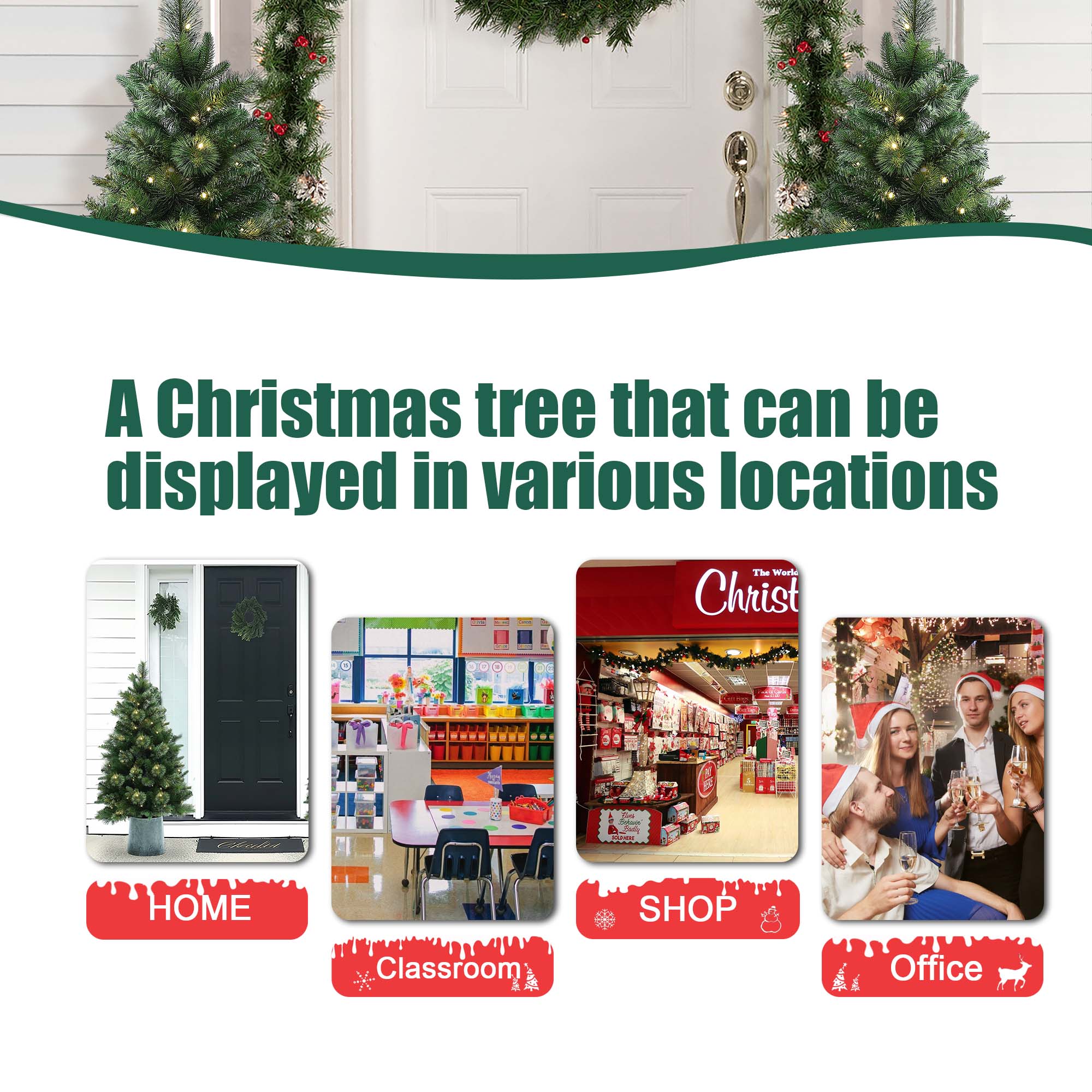 LuxenHome WHAP1787 Artificial-Christmas-Trees - View #12