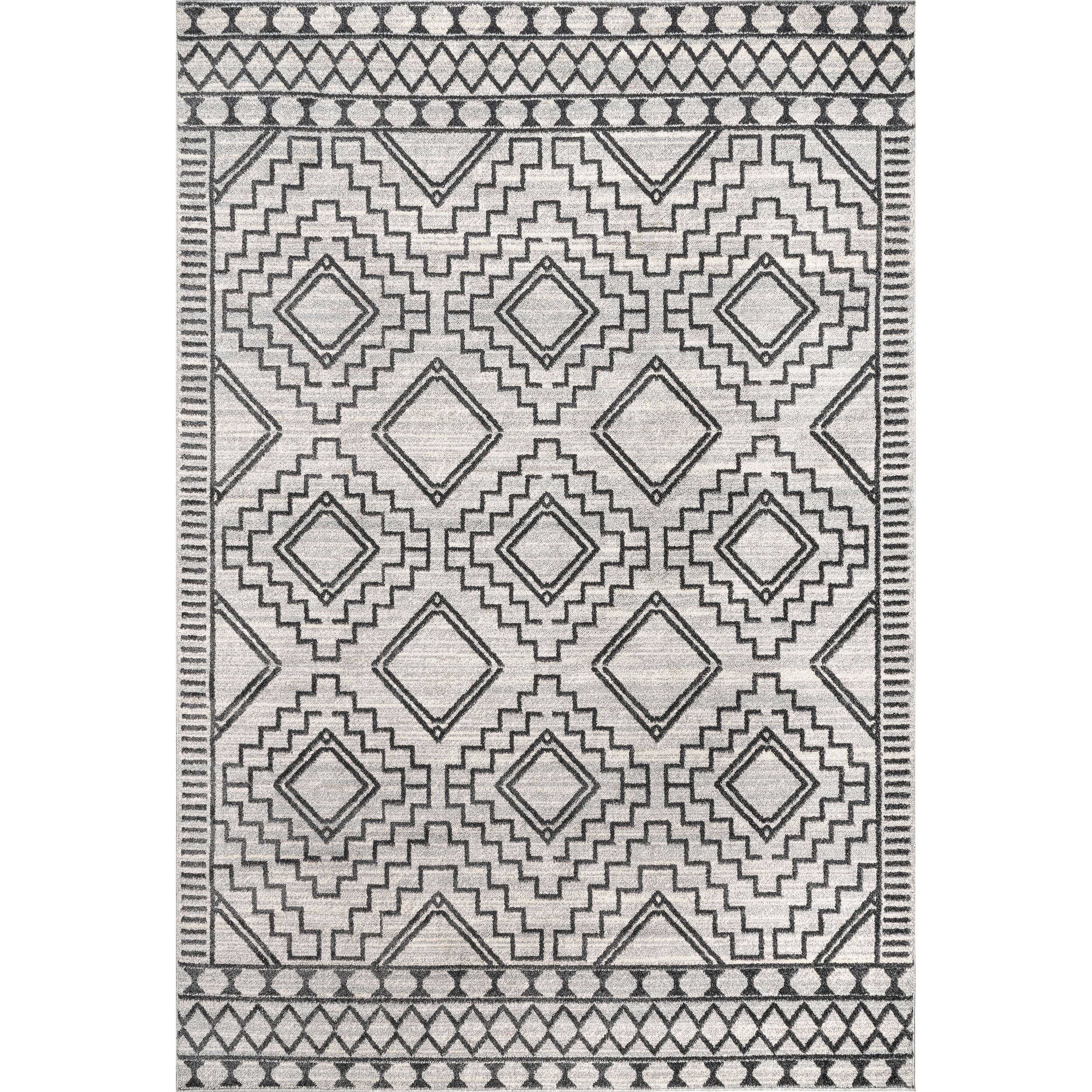 nuLOOM Melby 8 X 10 (ft) Grey Indoor Geometric Area Rug in the Rugs ...