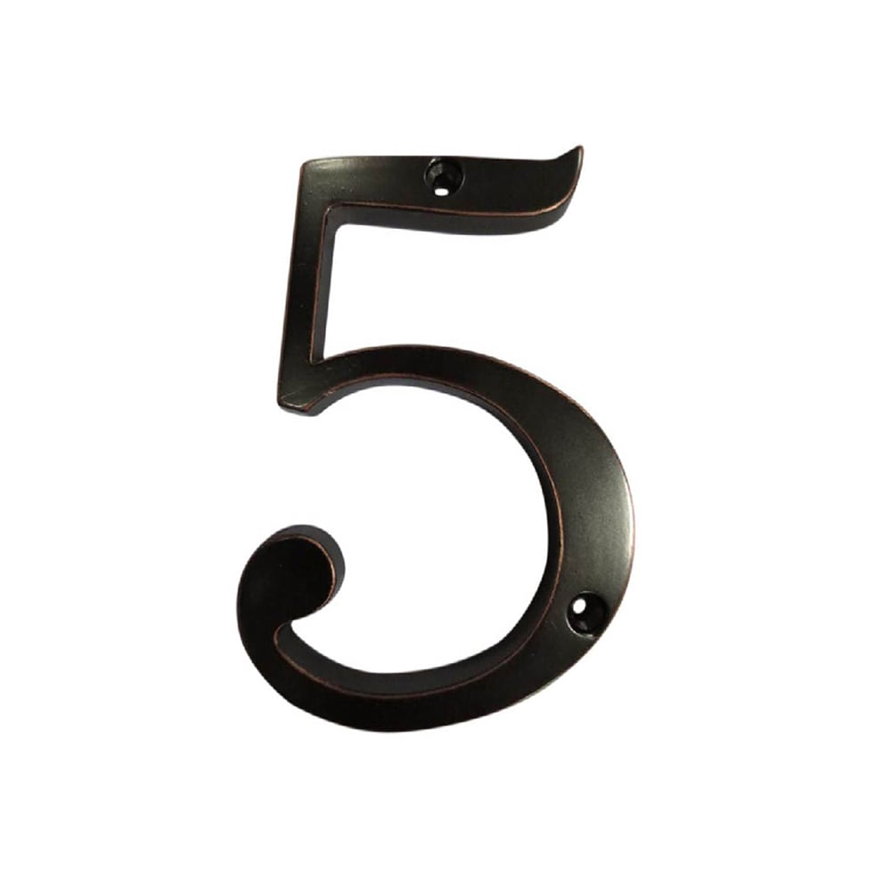 Oil Rubbed Bronze 3" house metal number 5 