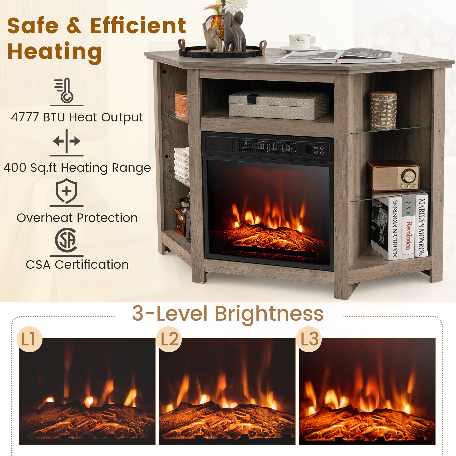 Clihome CL-GRUS-10169 Electric-Fireplaces - View #8