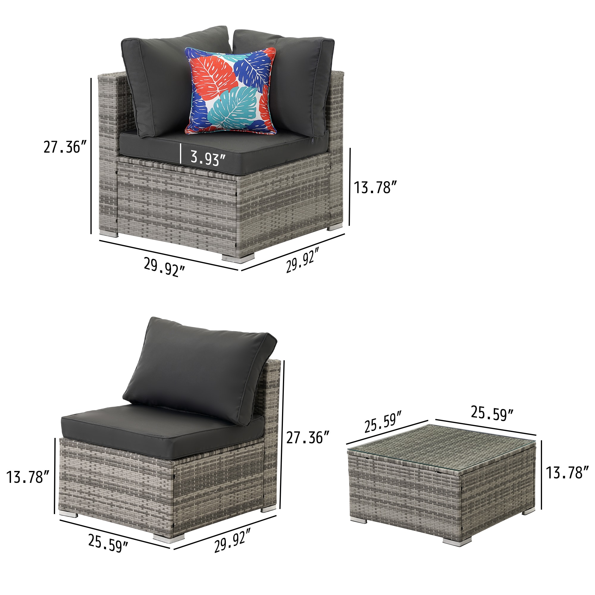 Outsunny Furniture Clips, Outdoor Sectional Couch Connectors