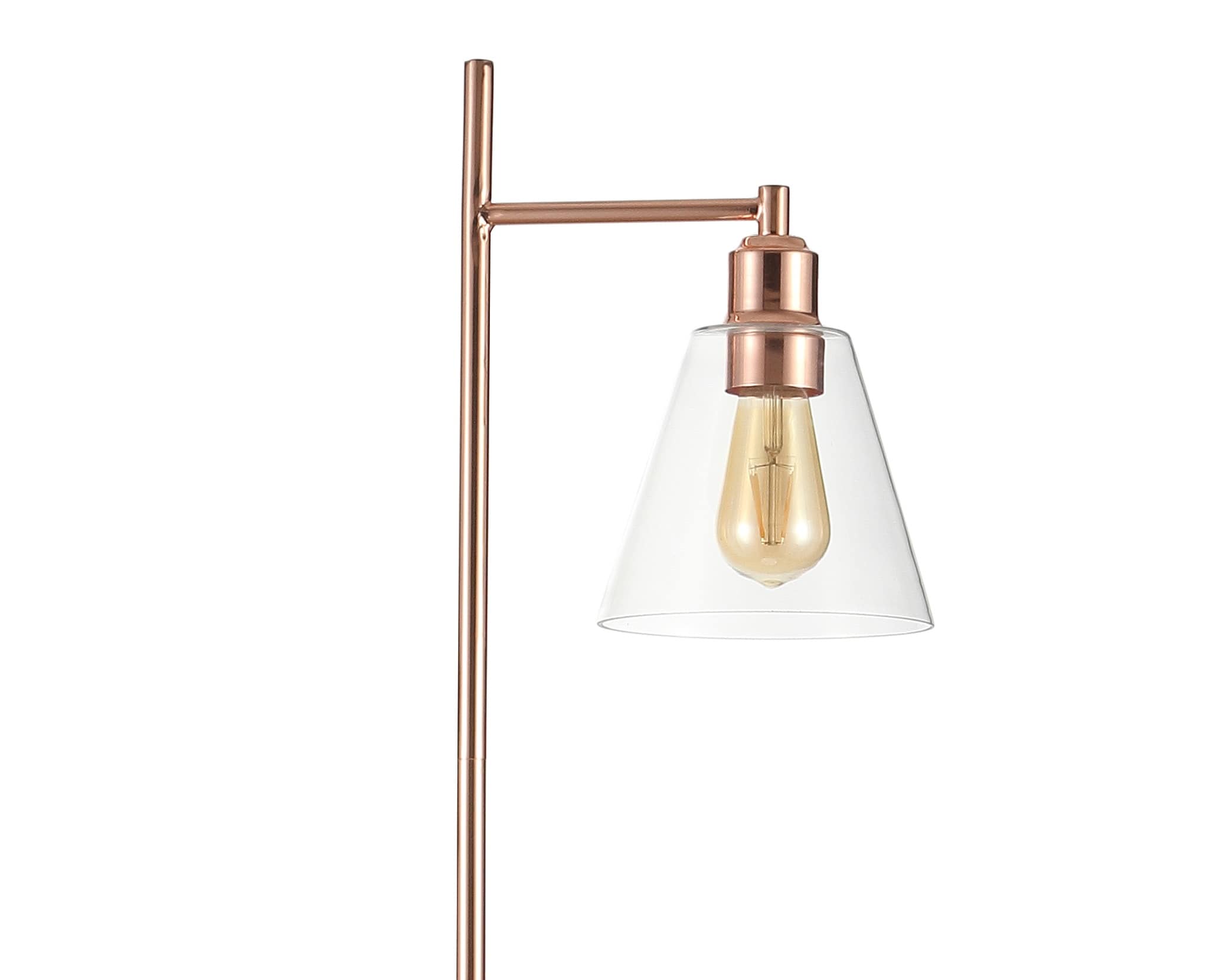 Edison 55" Polished Gold Metal Floor Lamp with Clear Glass Shade