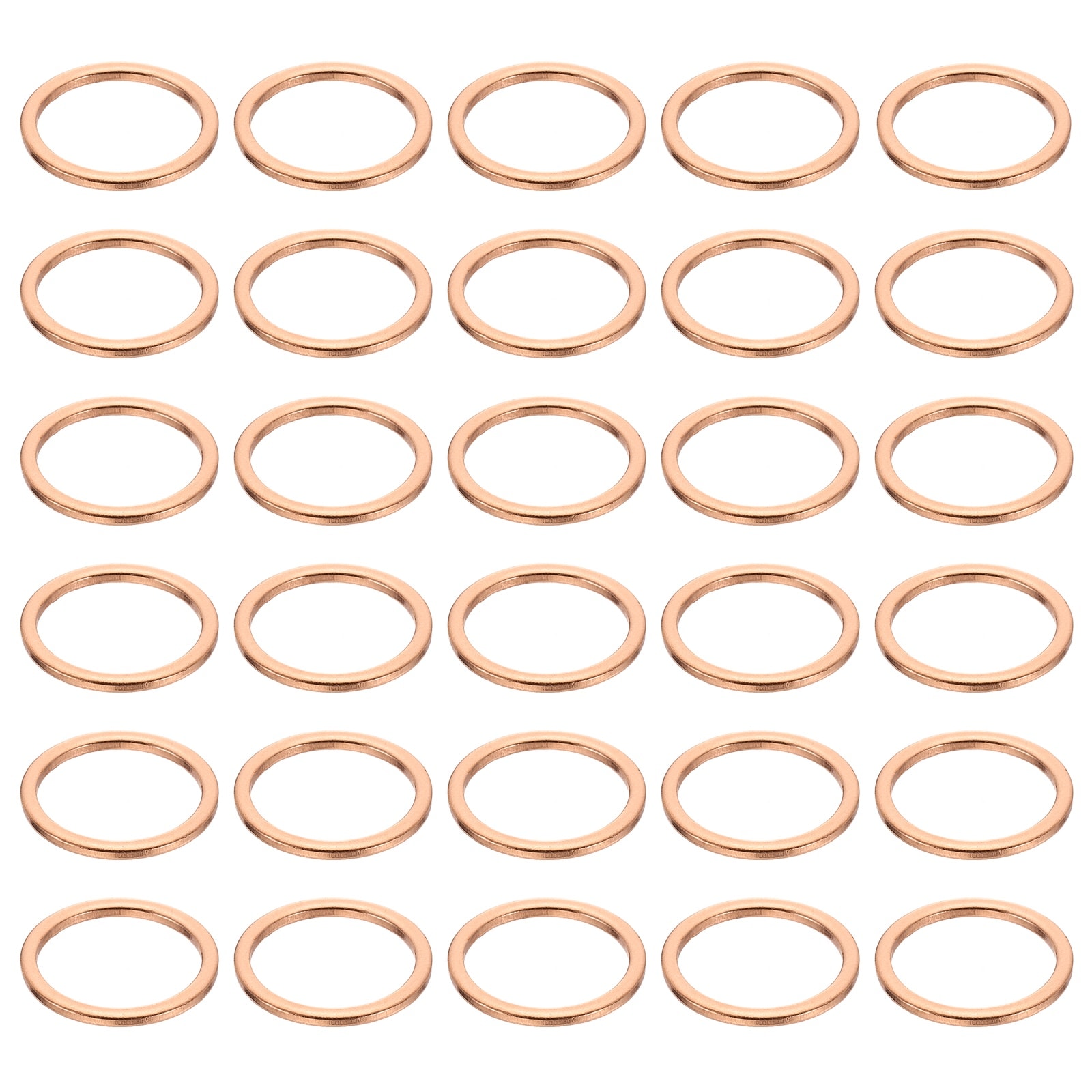 Unique Bargains 52pcs Flat Copper Washers 18x22x1.5mm Copper Upgraded Flat Metric Sealing Crush Ring Washers for Hydraulic Fittings Screw Bolt Nut Electronic Repair