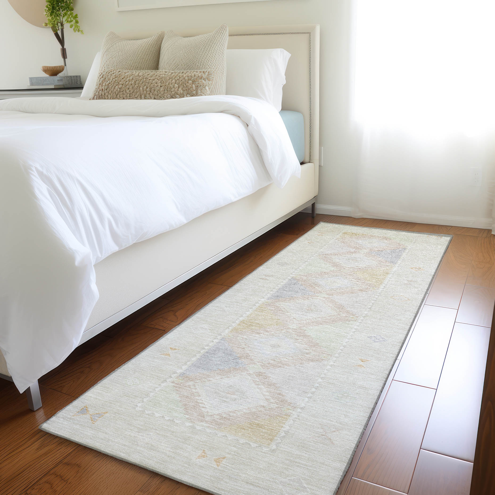 Addison Rugs AMF177GY2X8 Mayfield AMF177GY 2 x 7 (ft) Loomed Polyester Gray Rectangular Indoor Geometric Machine washable Area rug