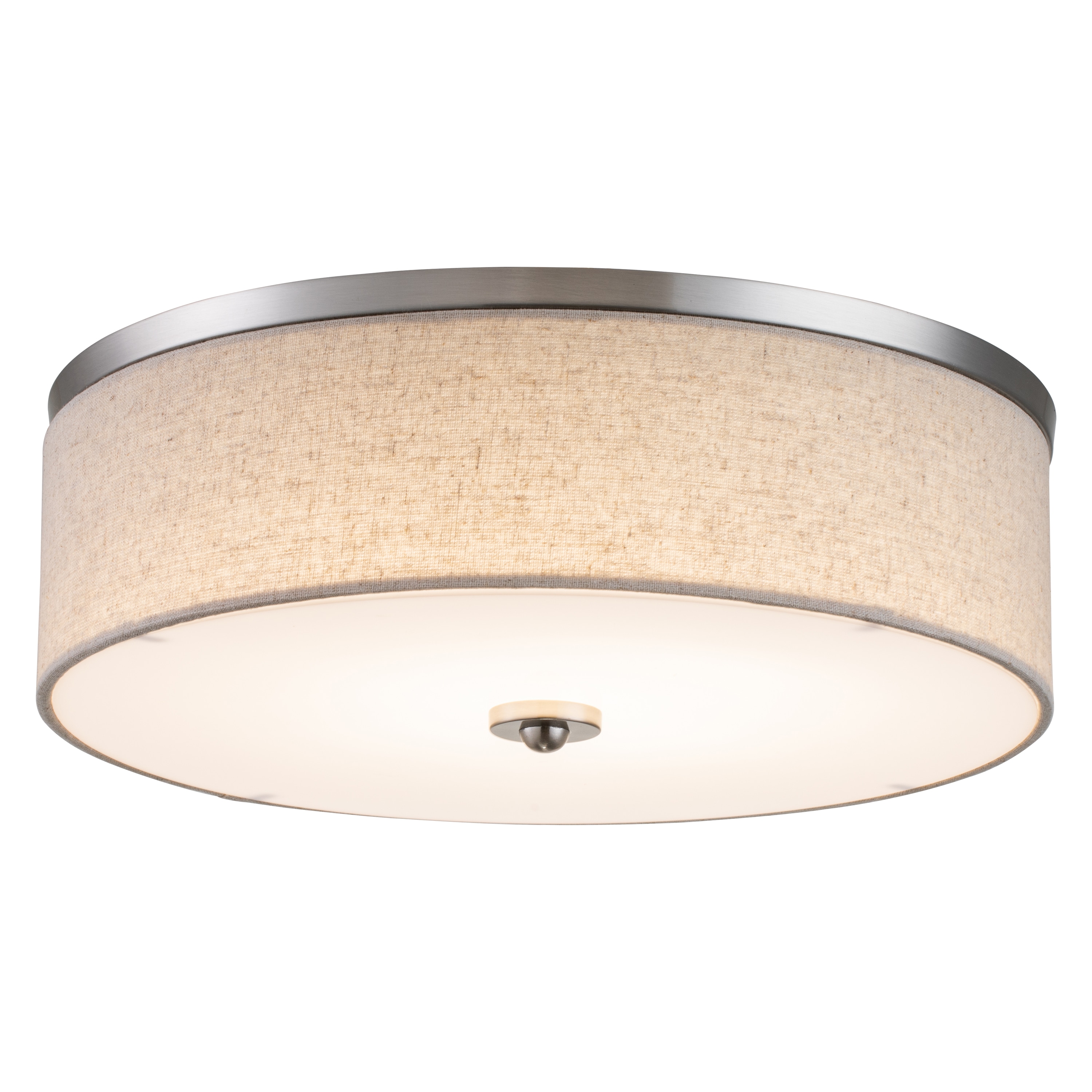 15" Brushed Nickel LED Drum Flush Mount Ceiling Light