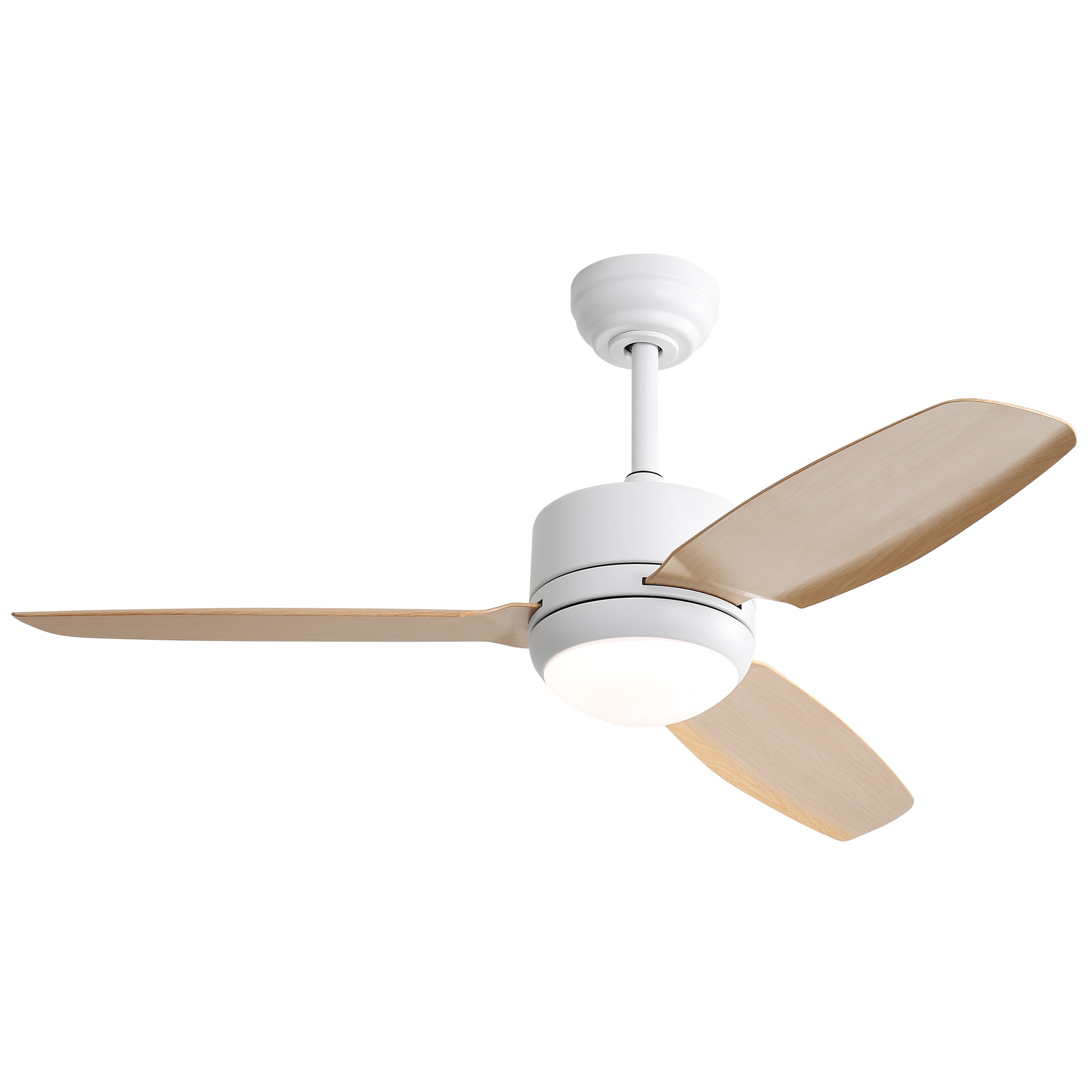 JUSHUA 46 Inches Ceiling Fan with Lights 3 ABS Blades 6-speed DC Motor Remote Control for Bedroom