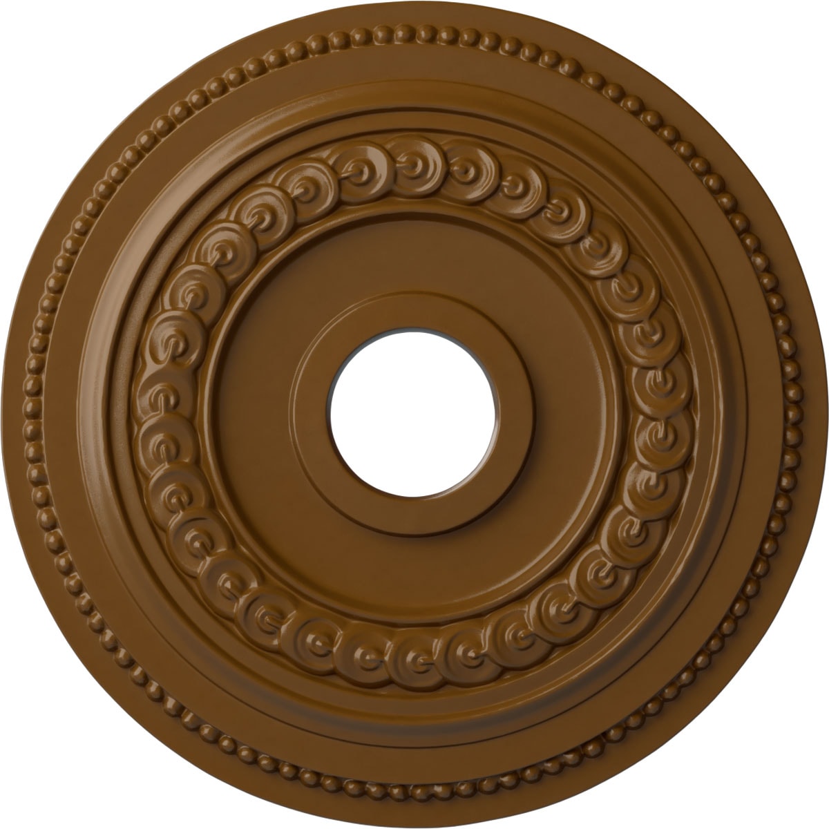 Ekena Millwork CM18OL1STF Oldham 18-in W x 18-in L Painted Smokey Topaz Polyurethane Whole Ceiling Medallion