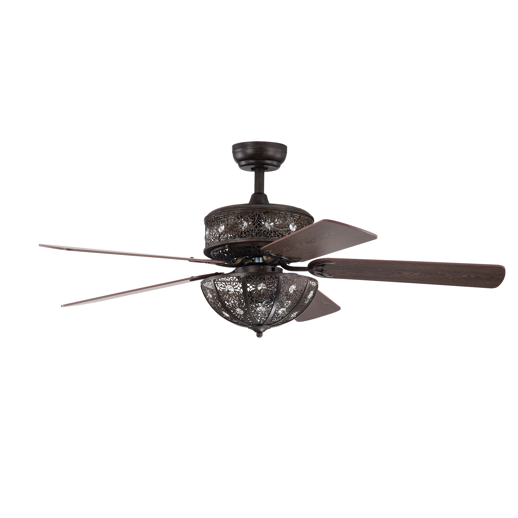 JONATHAN Y Joanna Classic Traditional 52-in Oil Rubbed Bronze Indoor Ceiling  Fan with Light and Remote (5-Blade) in the Ceiling Fans department at