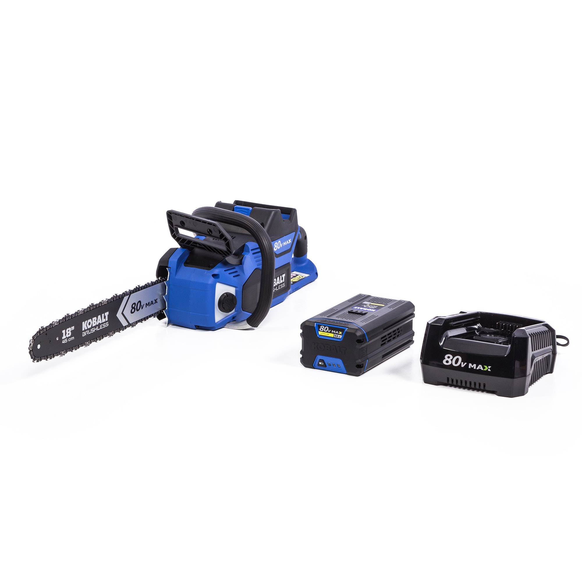 80-volt 18-in Brushless Battery 4 Ah Chainsaw (Battery and Charger Included) | - Kobalt KCS4180-06