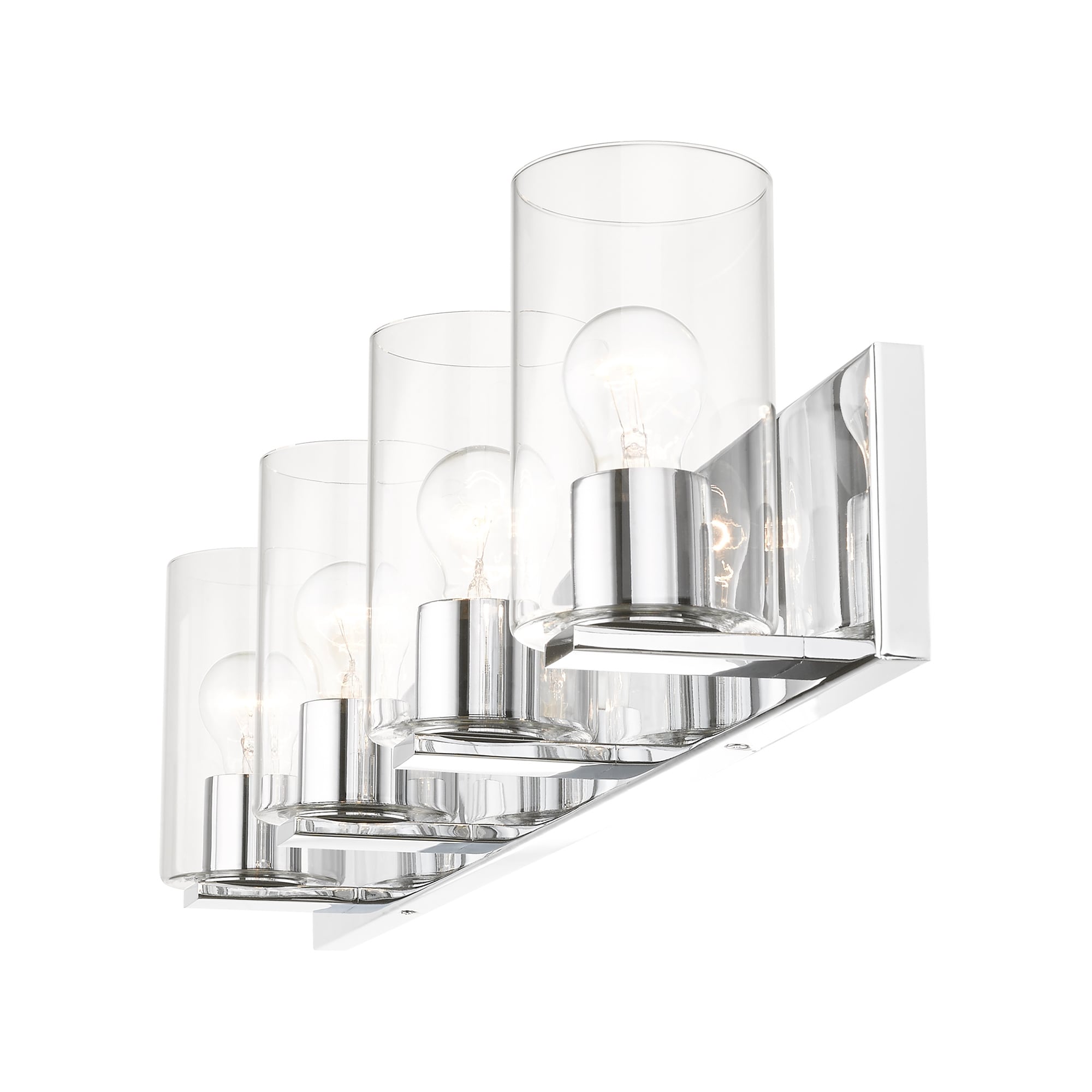 Zurich 4-Light Polished Chrome Vanity with Clear Glass
