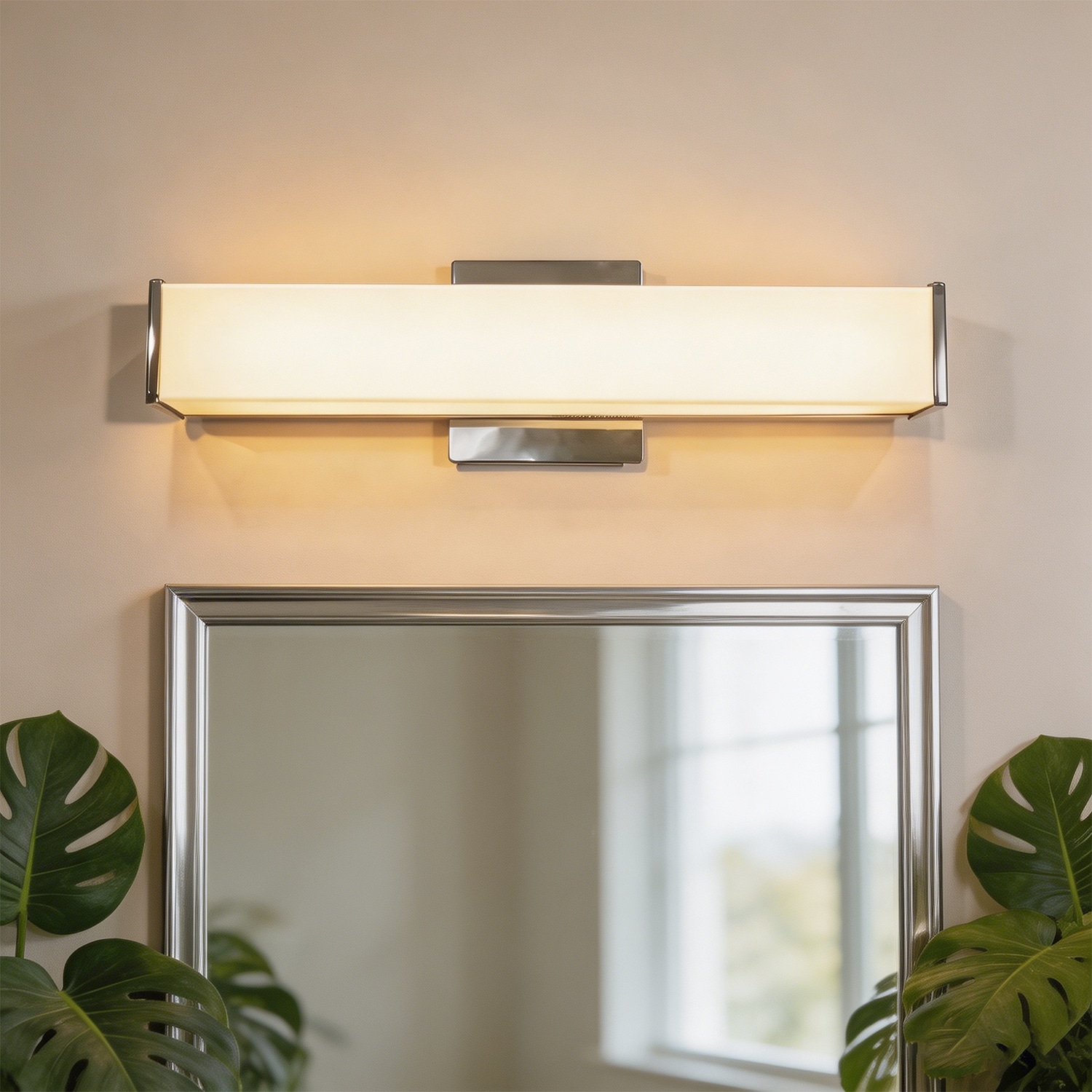 DORESshop 24 in Integrated LED Bathroom Mirror Light 20W 3000K Warm White Chrome Vanity Light Bar for Bathroom Mirror or Dresser
