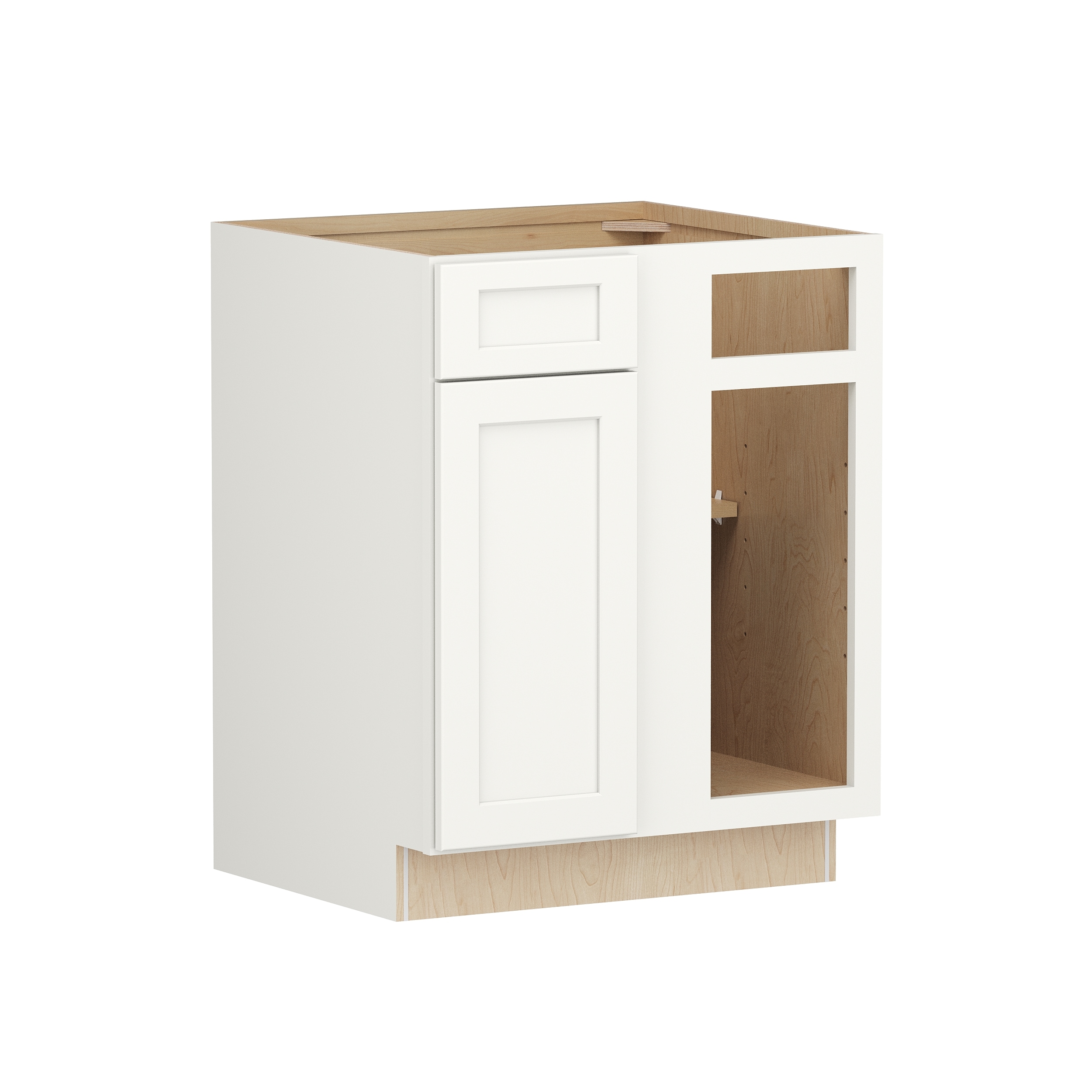 Shenandoah PRO Express SPE 90MPS-23365 Breckenridge 36-in W x 34.5-in H x 24-in D Linen Blind Blind Corner base Fully assembled Plywood Cabinet (Recessed Panel Shaker)