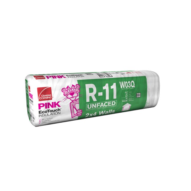 Owens Corning Eco Touch 15 in. W X 93 in. L R-11 Kraft Faced Fiberglass Insulation Batt 155 sq ft Owens Corning Eco Touch 15 in. W X 93 in. L R-11 Kraft Faced Fiberglass Insulation Batt 155 sq ft