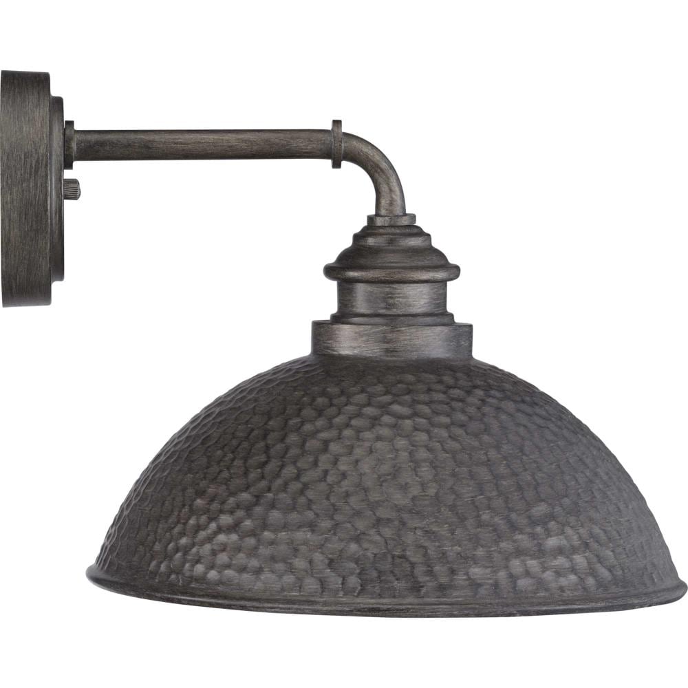 Antique Pewter Hammered Copper Wall Lantern, 12-inch