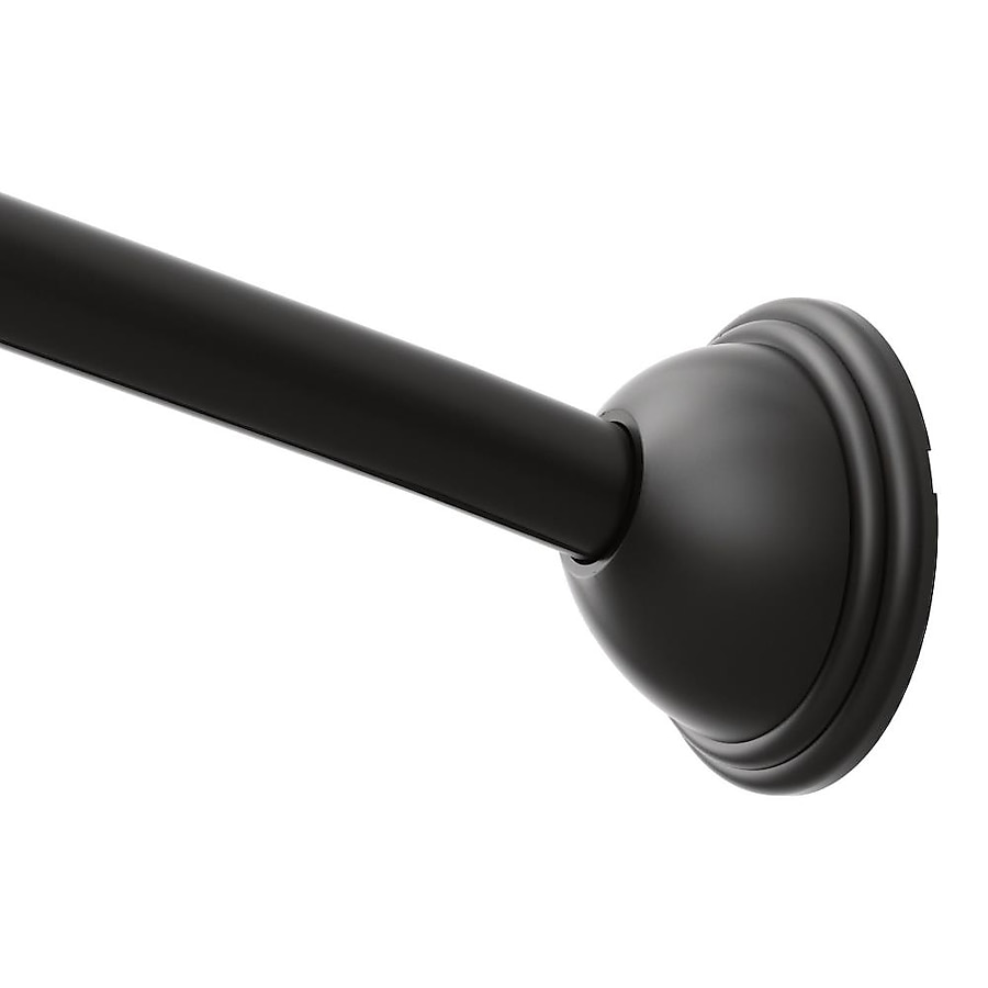 Moen 54-in to 72-in Matte Black Fixed Single Curve Shower Rod Moen 54-in to 72-in Matte Black Fixed Single Curve Shower Rod
