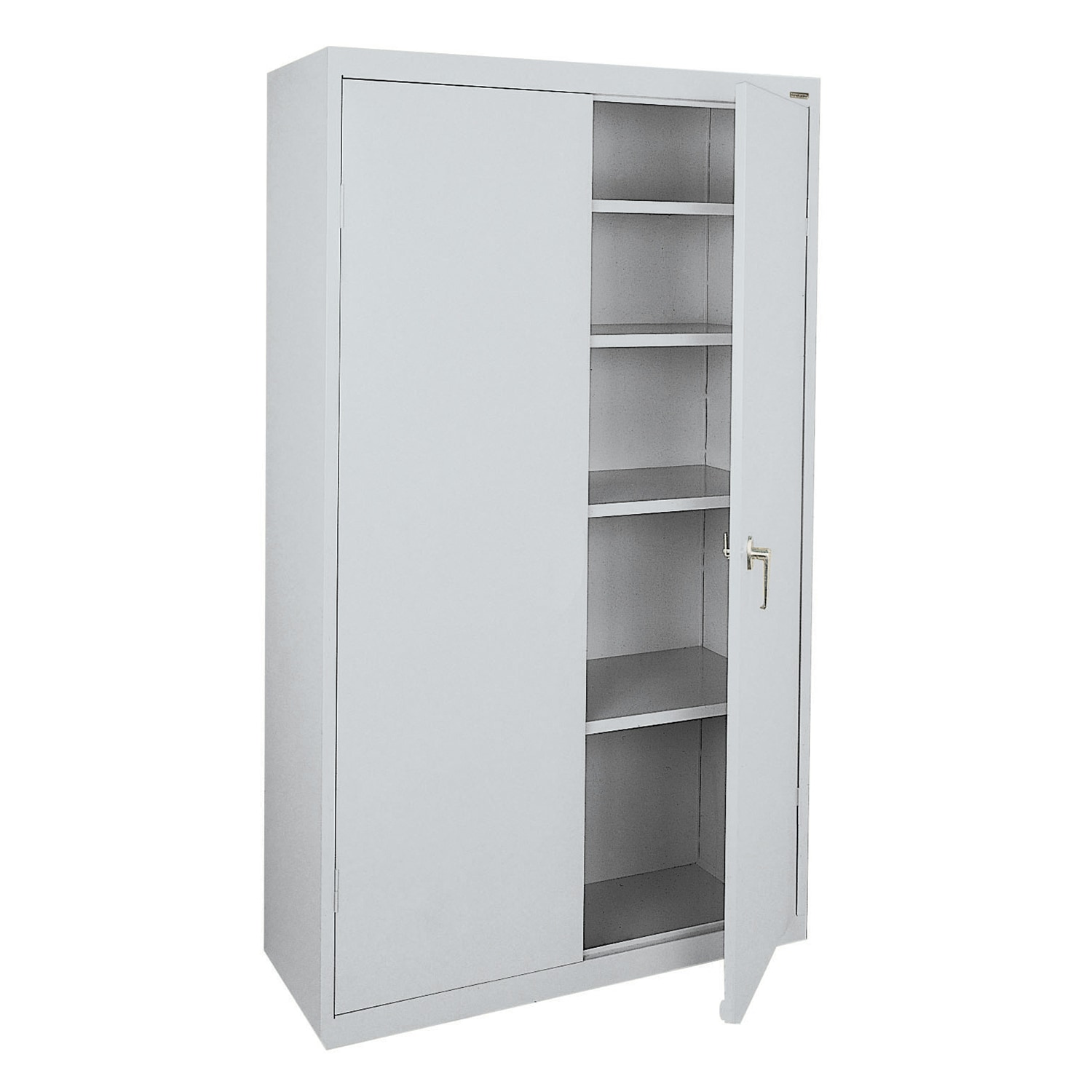 Dove Gray Steel Lockable Storage Cabinet with Adjustable Shelving