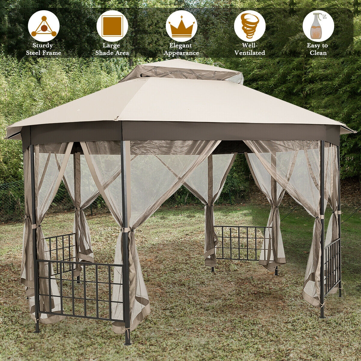 Clihome CWCH-OP70AD383BE Wood-Resin-Gazebos - View #10