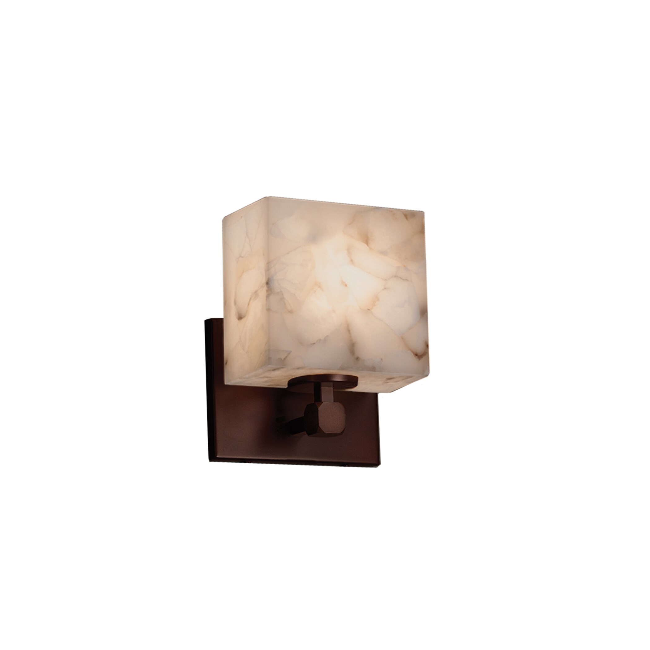 Justice Design Group ALR-8427-55-DB-LED1 Alabaster Rocks 6-in W 1-Light Dark Bronze Transitional LED Wall Sconce
