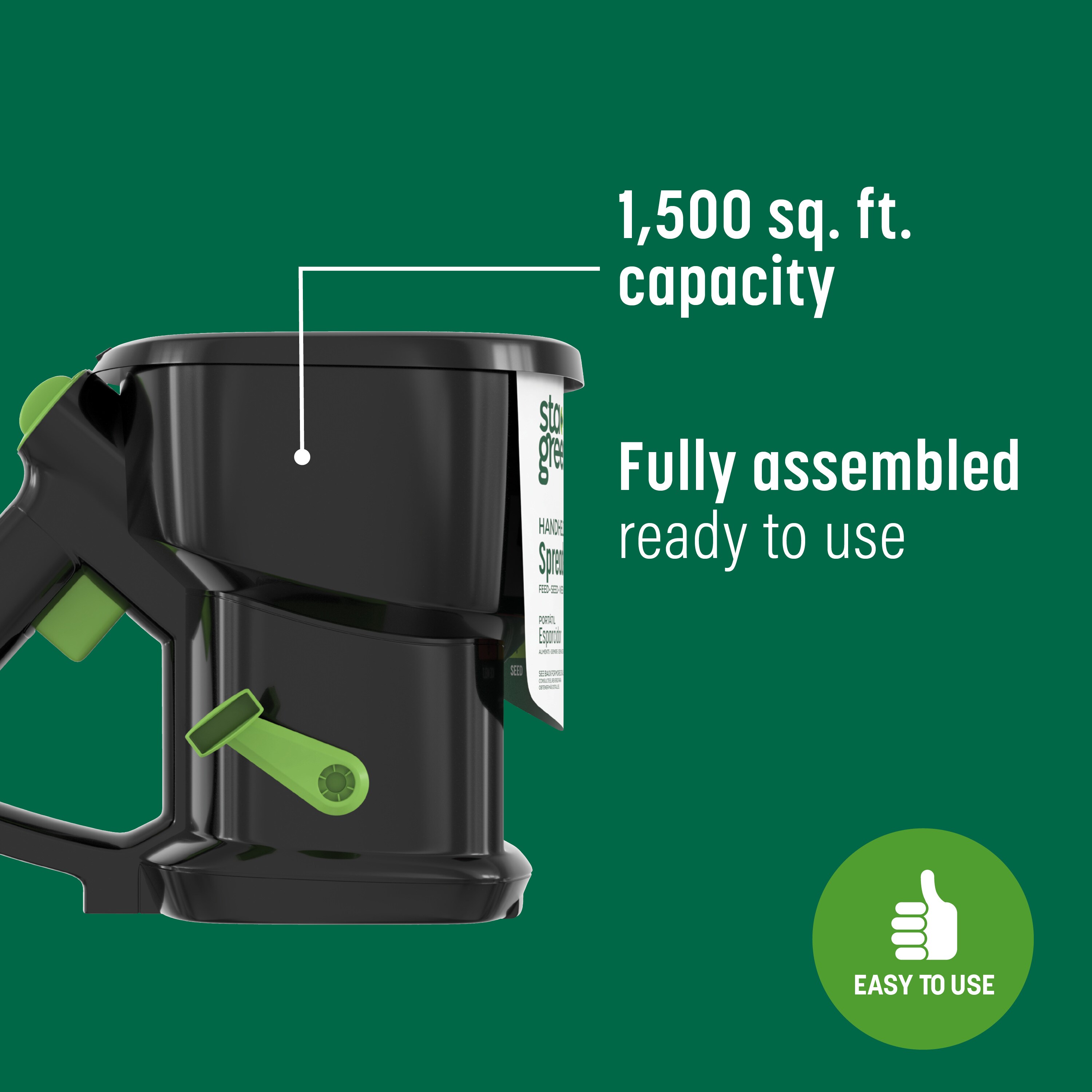Sta-Green 8-lb Hand Powered Handheld Compatible with Ice Melt, Salt and Fertilizer