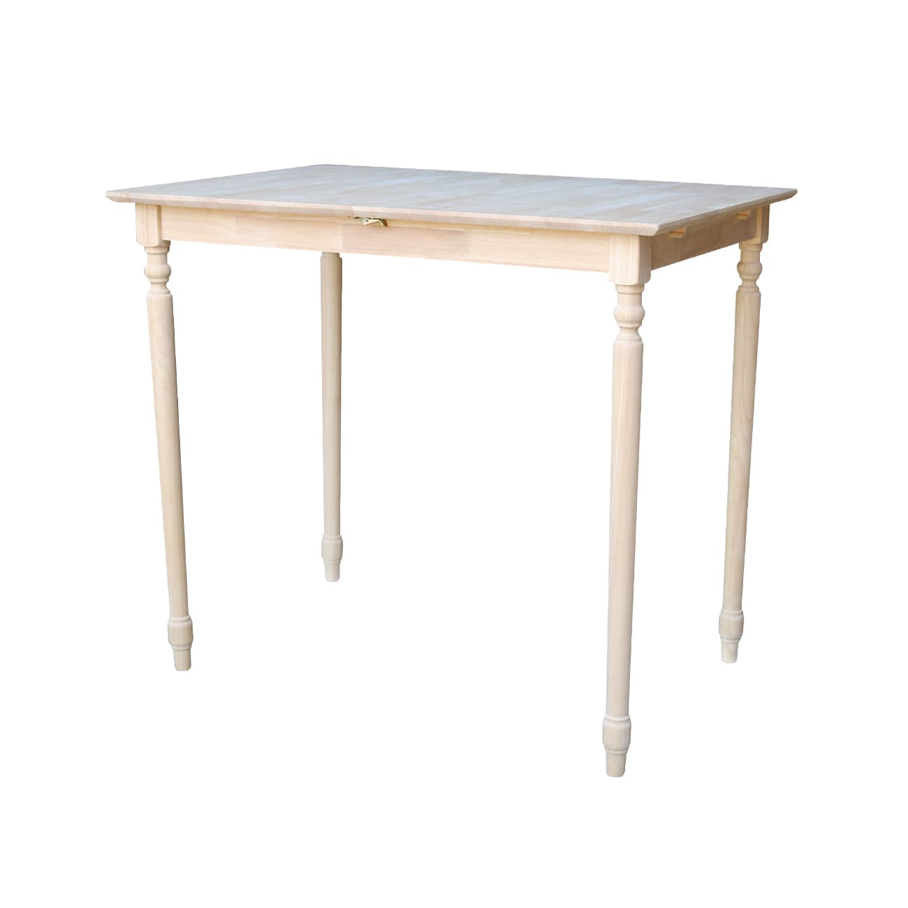 International Concepts K-T32X-342T Unfinished Traditional Extending Butterfly Leaf Bar Table, Wood with Unfinished Wood Base 60-in L x 42-in H