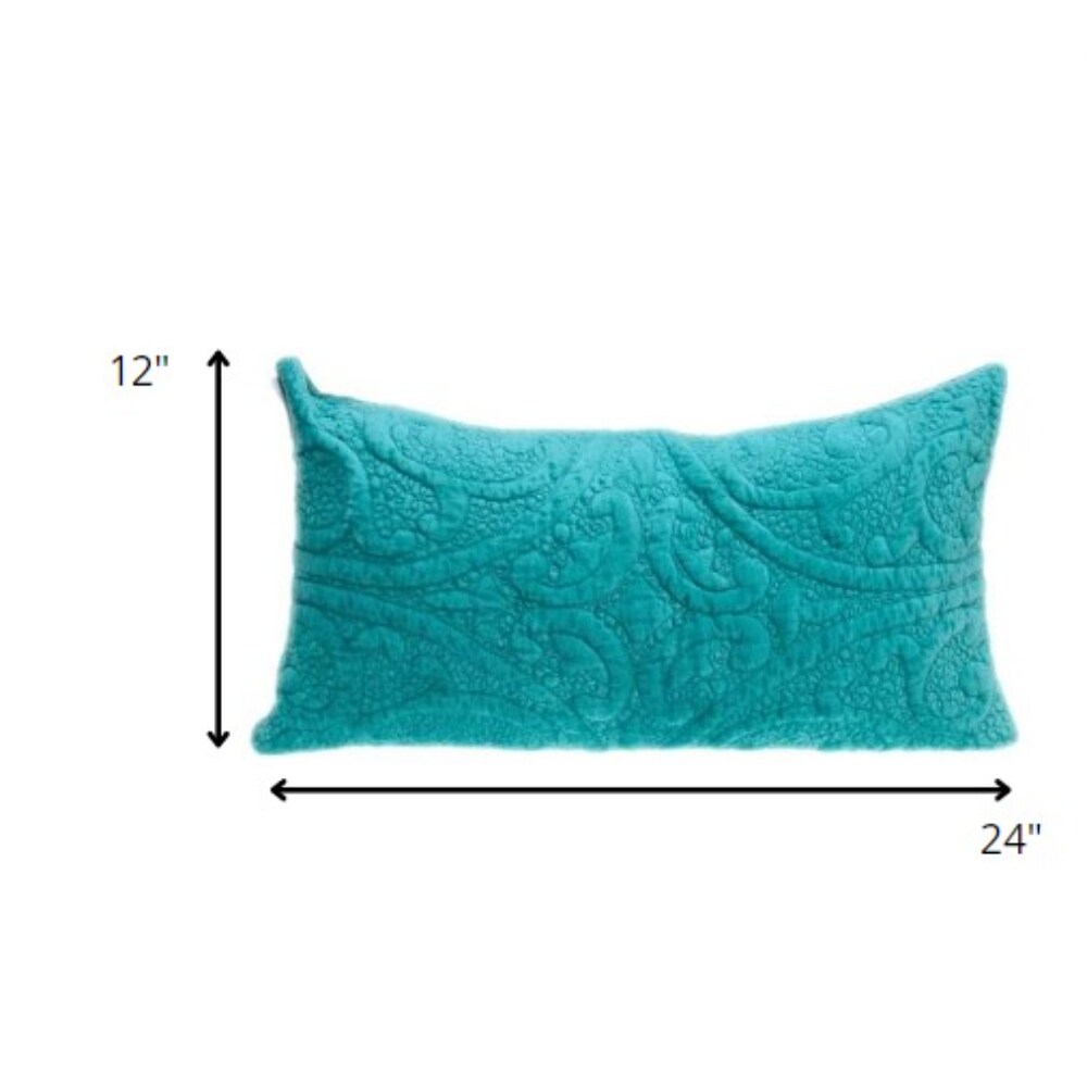 Quilted Velvet Lumbar Pillow