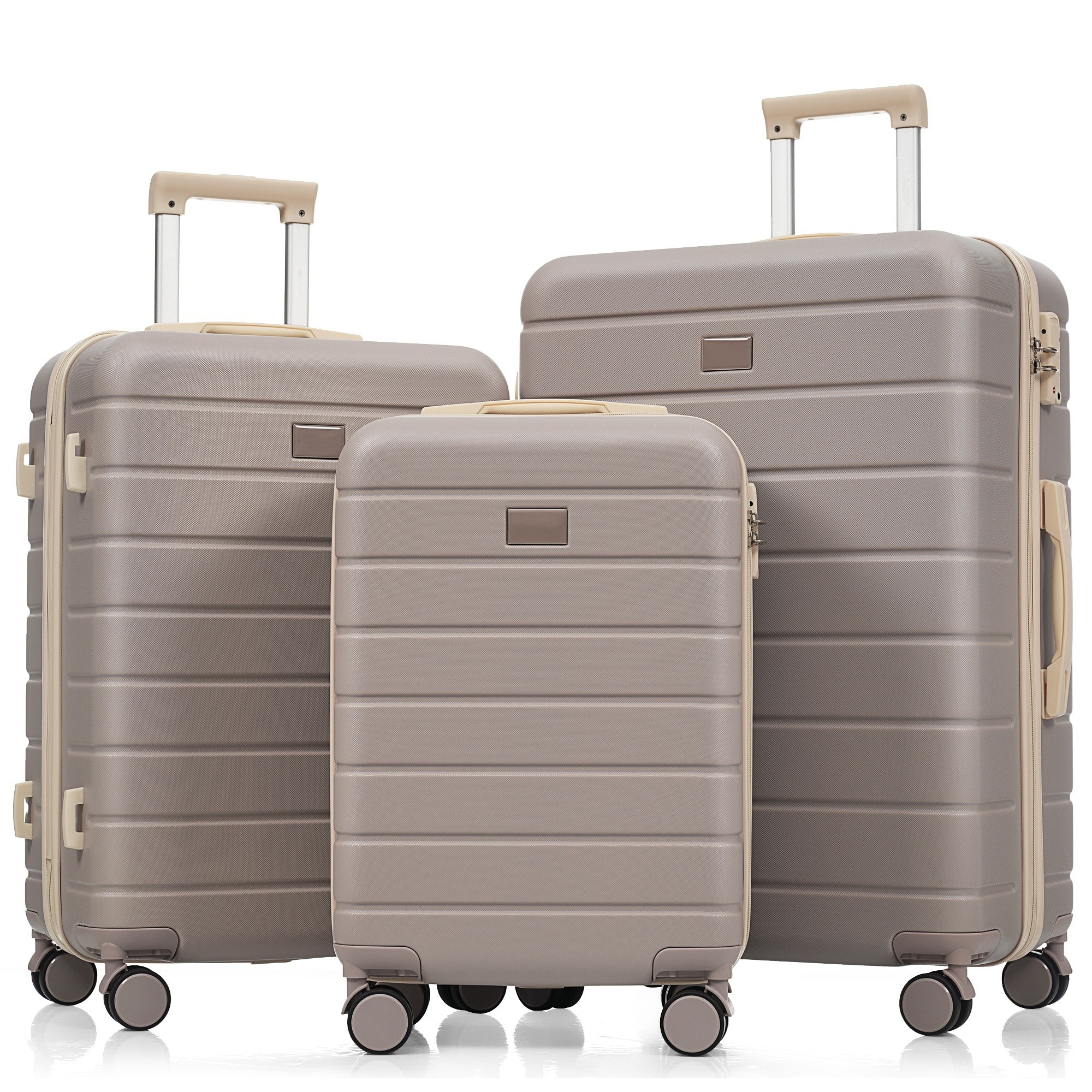 LIVACA 20 inch x 24 inch x 28 inch Rosybrown ABS Luggage Set with TSA Lock and 360 Degree Spinner Wheels