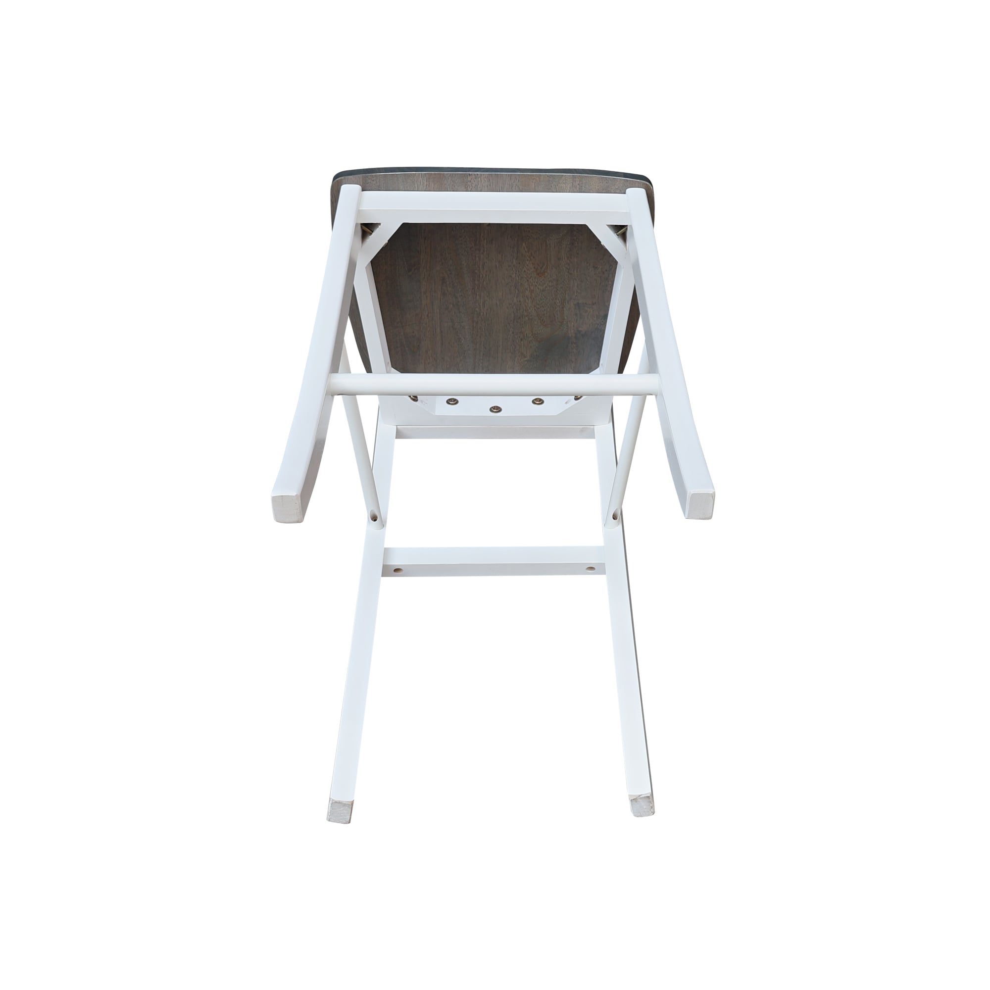 Heather Gray Solid Parawood Traditional X-Back Barstool