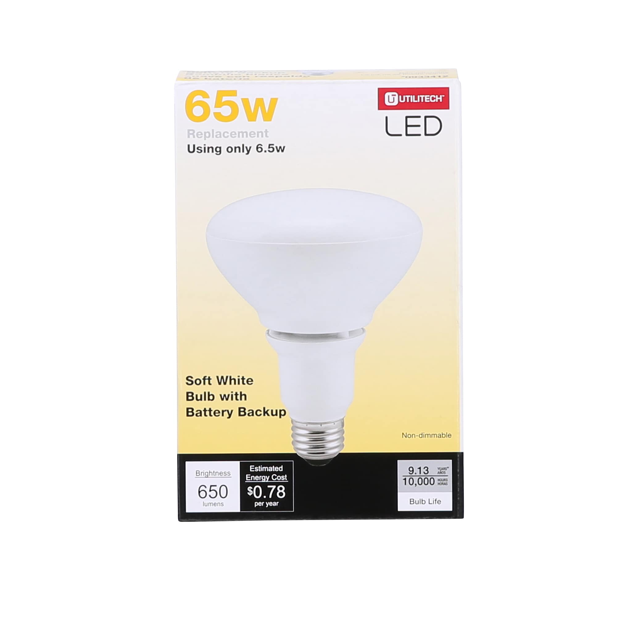 Utilitech 65-Watt EQ BR30 Soft White Medium Base (e-26) LED Light Bulb in  the Spot  Flood Light Bulbs department at