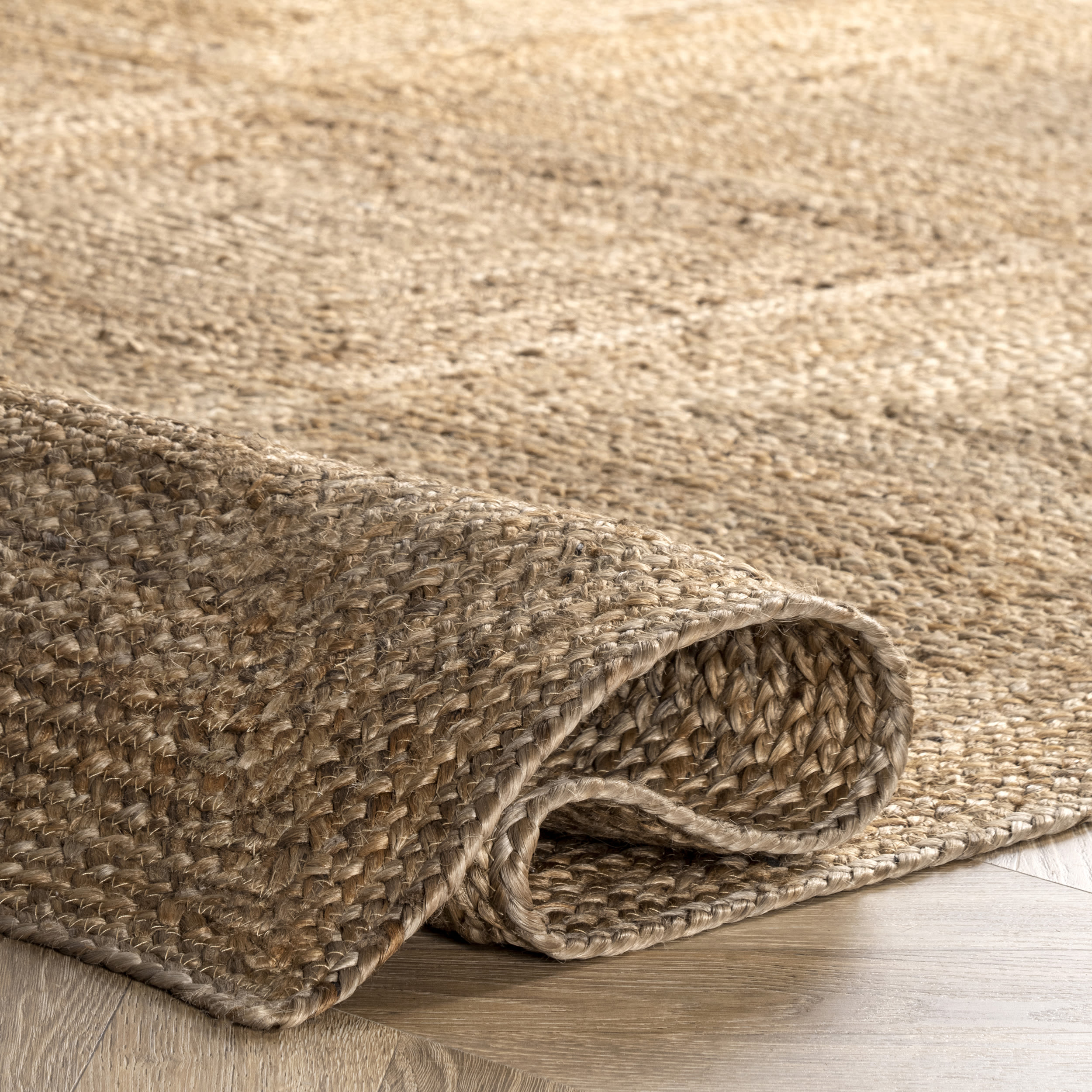 Natural Braided Jute Rectangular 4' x 6' Handmade Area Rug