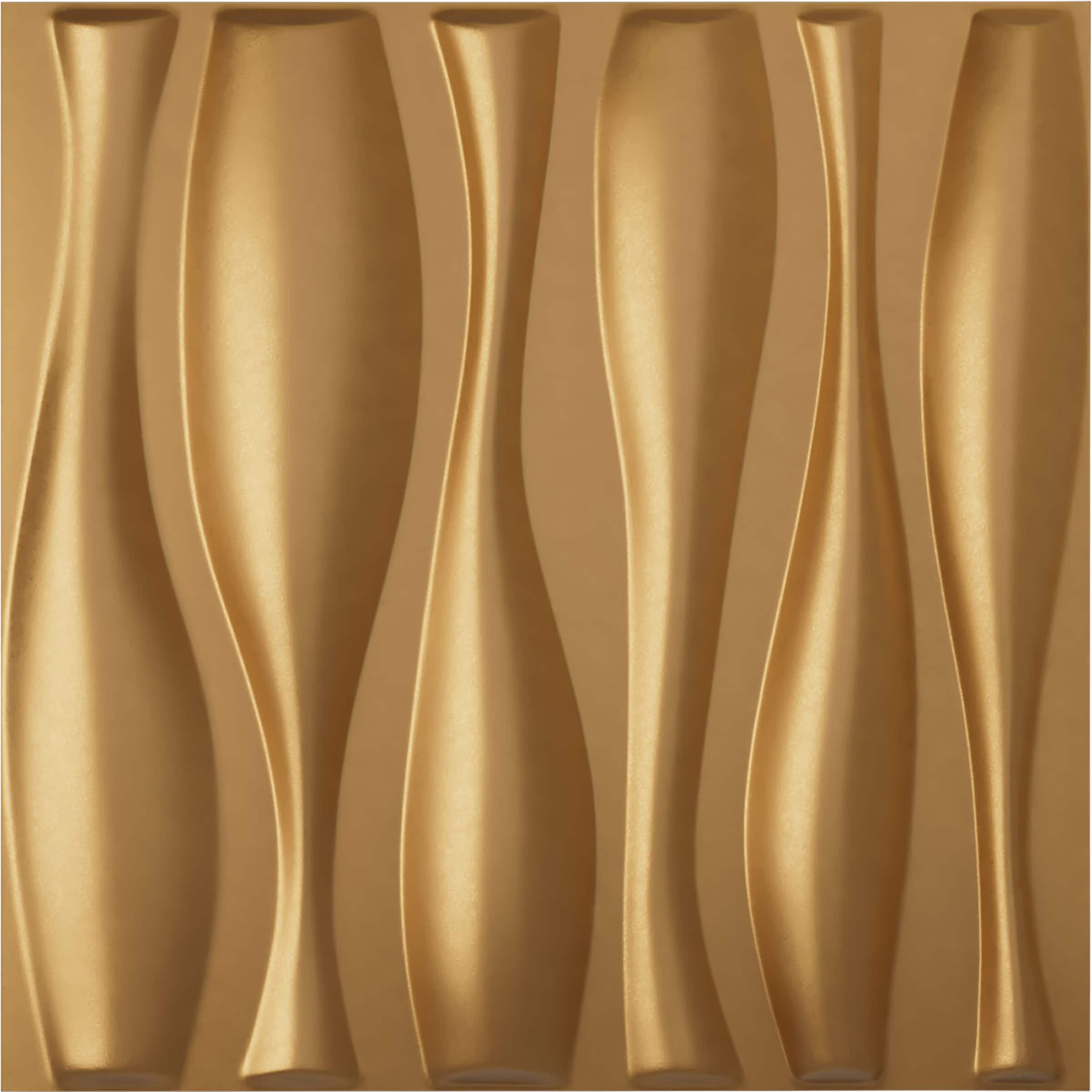 Ekena Millwork WP20X20FABGL-CASE-12 19-5/8-in x 19-5/8-in Embossed Paintable/Stainable Gold PVC Wall Panel ( 12 -Pack, Covers 32.04-sq ft )