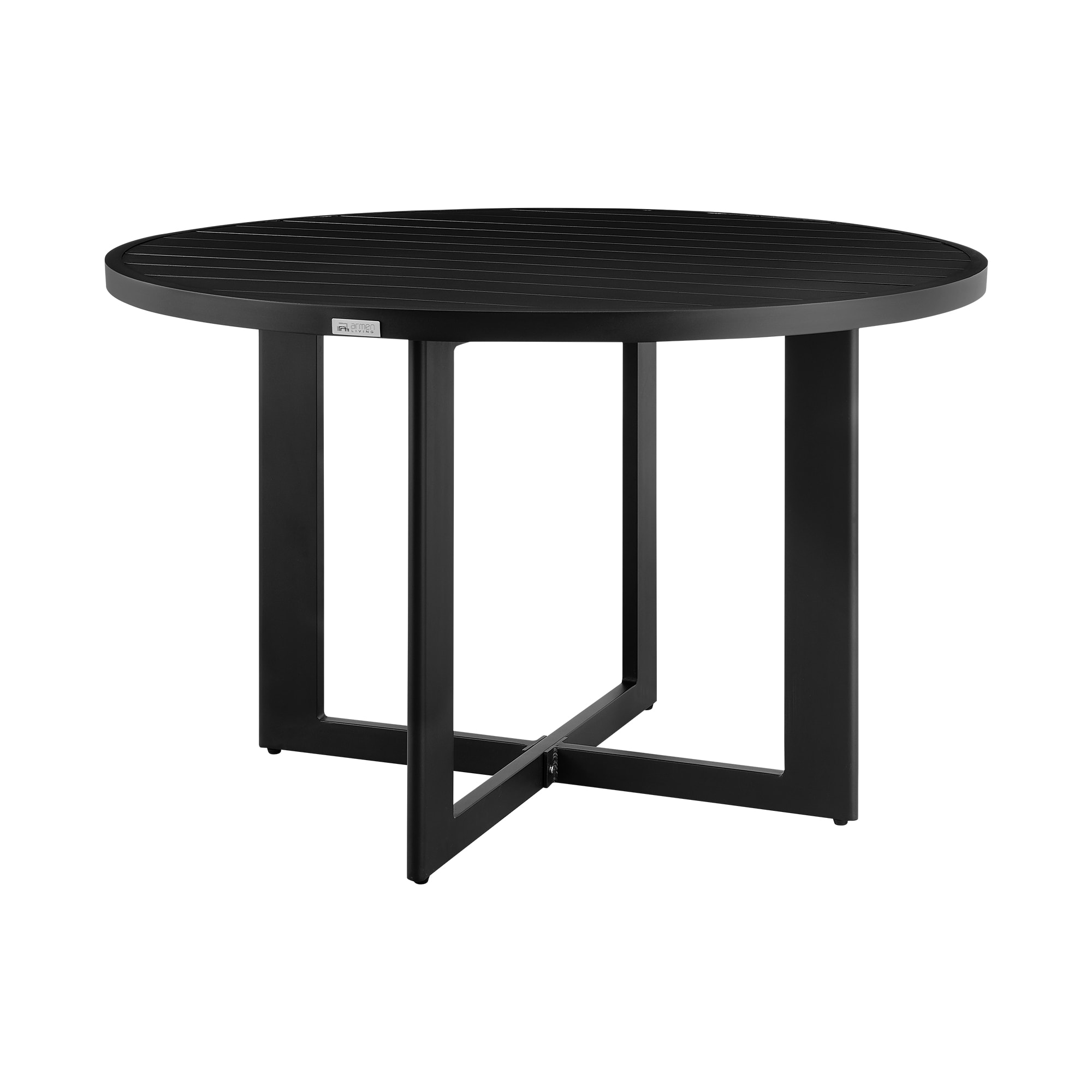 Armen Living LCCCDIRDBL Black Contemporary/Modern Dining Table, Metal with Powder Coated Metal 48-in L x 30-in H